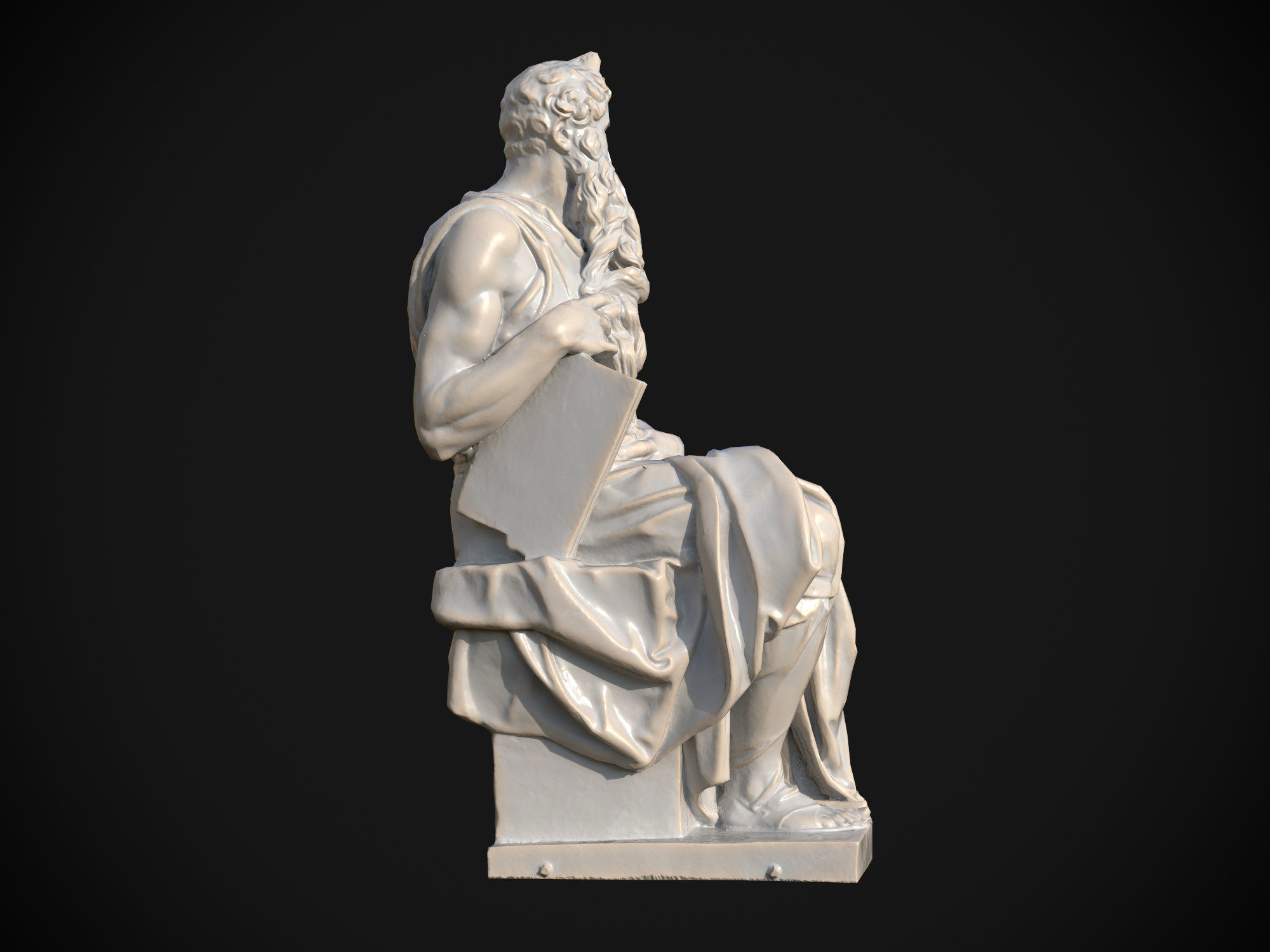 Moses by Michelangelo Low-poly 3D model_7
