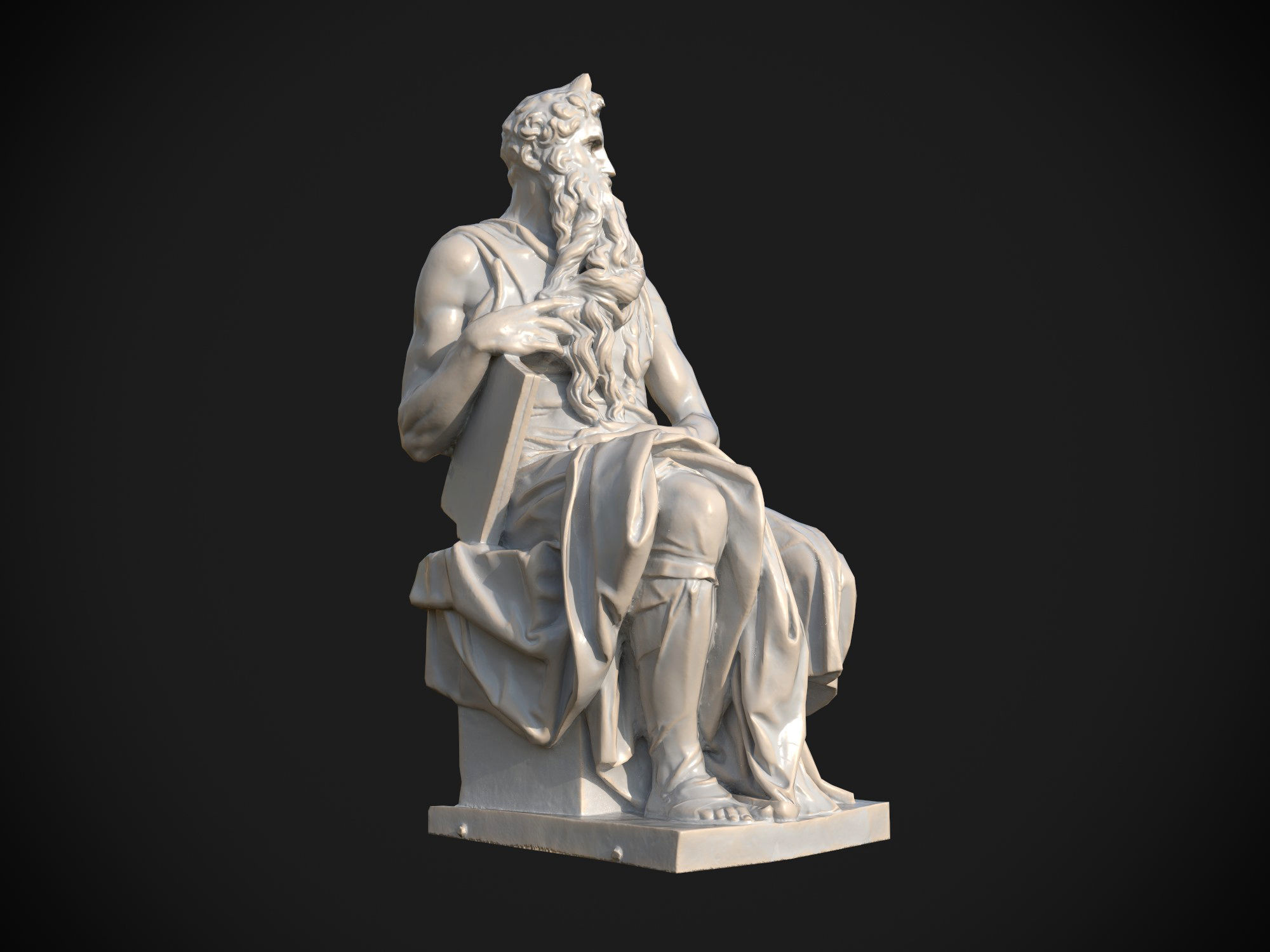 Moses by Michelangelo Low-poly 3D model_8