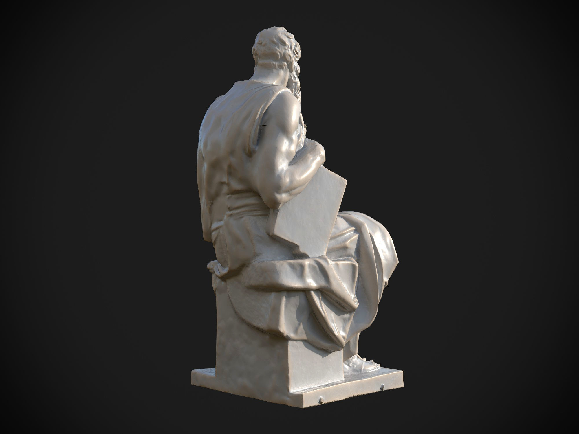 Moses by Michelangelo Low-poly 3D model_6