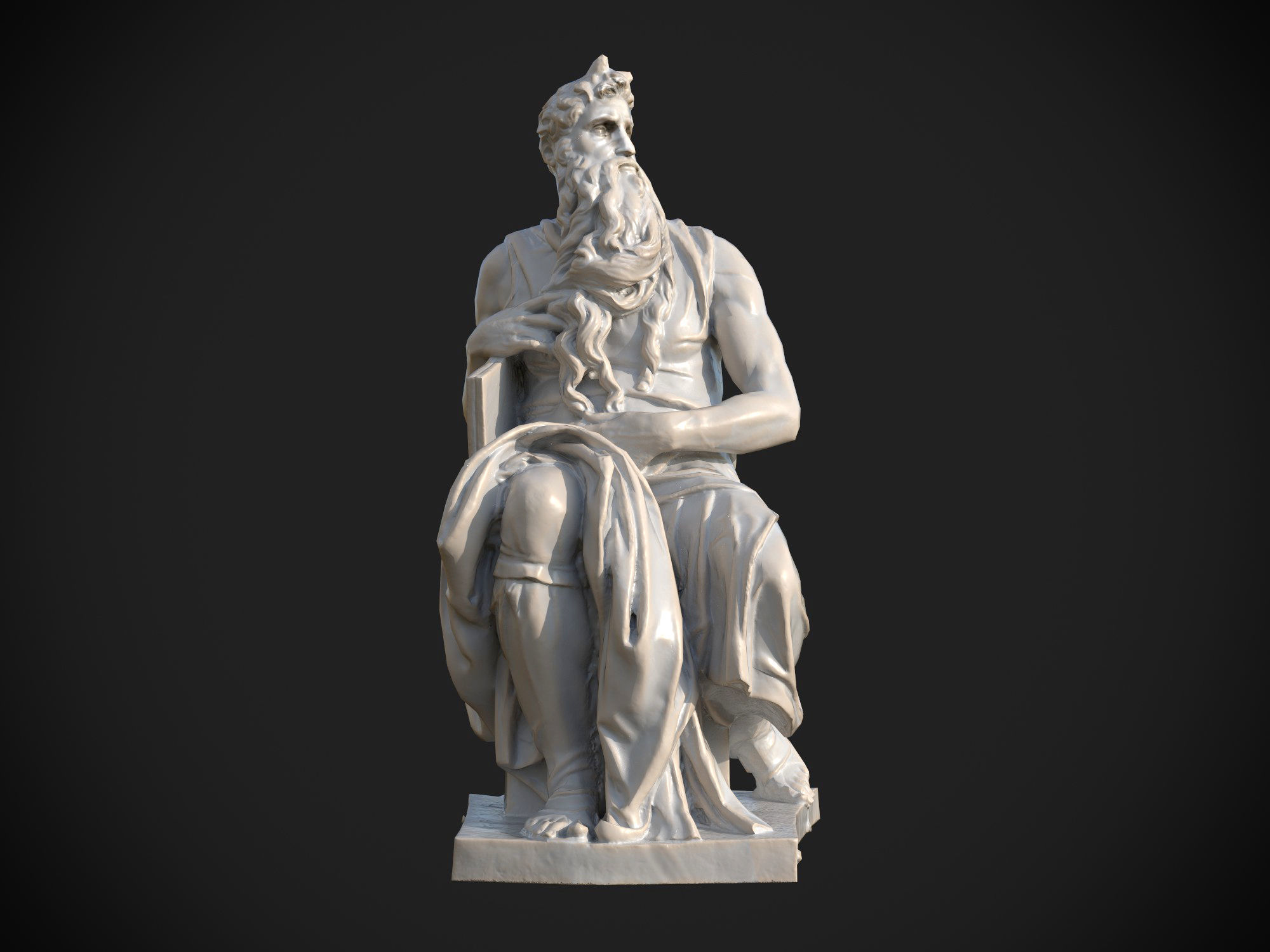 Moses by Michelangelo Low-poly 3D model_1