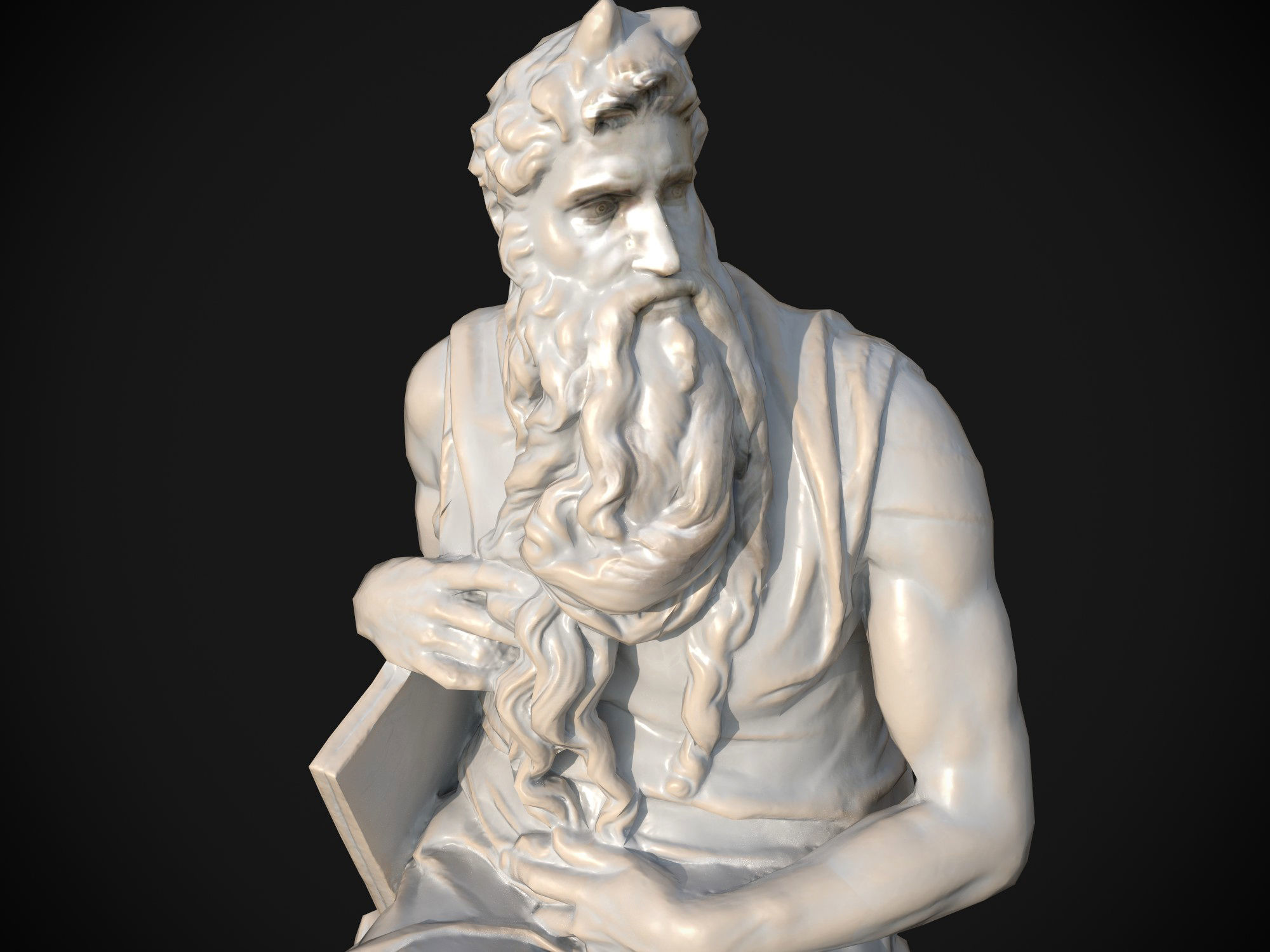 Moses by Michelangelo Low-poly 3D model_9
