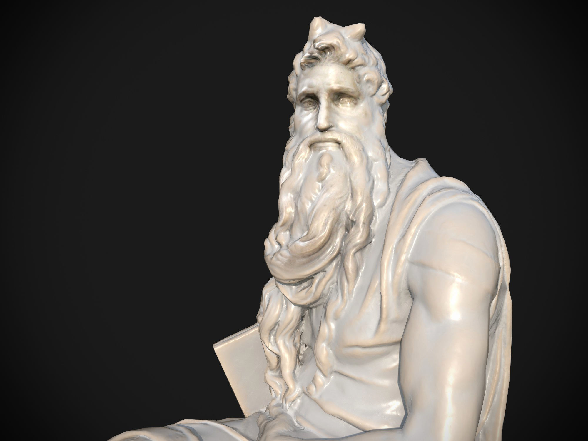 Moses by Michelangelo Low-poly 3D model_10