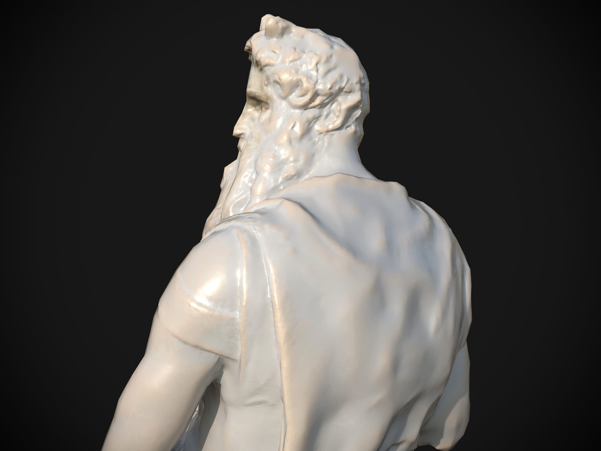 Moses by Michelangelo Low-poly 3D model_11