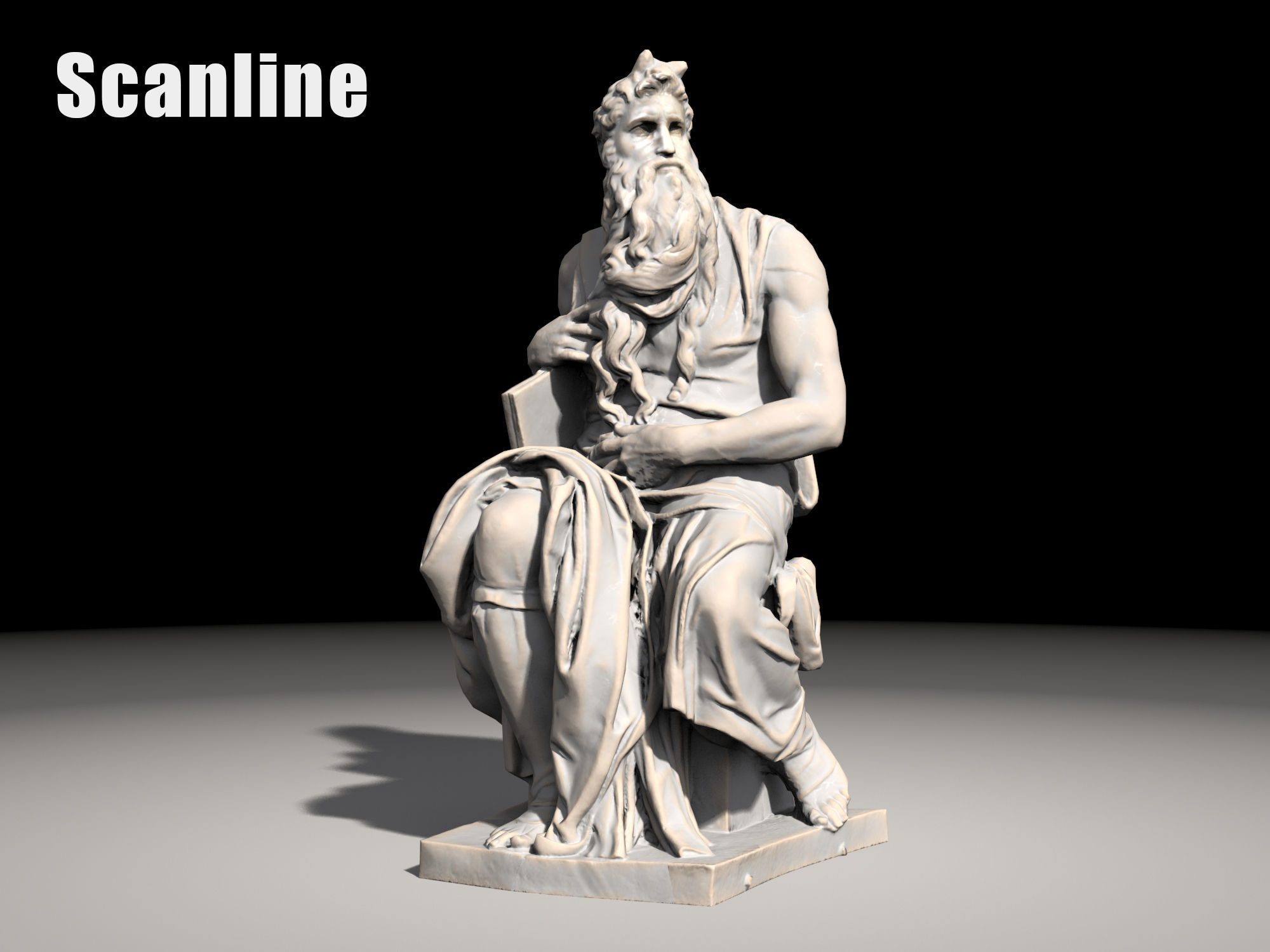 Moses by Michelangelo Low-poly 3D model_24