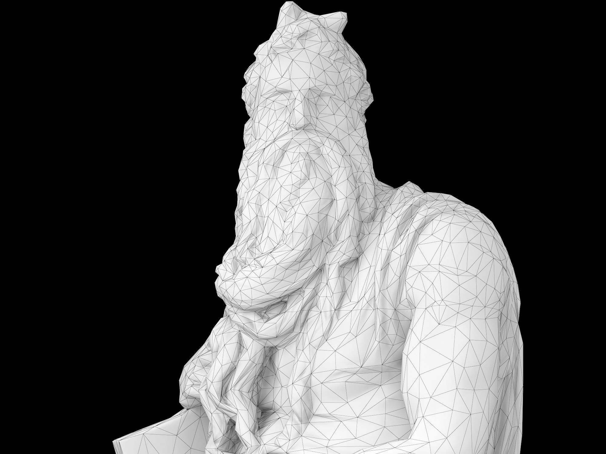 Moses by Michelangelo Low-poly 3D model_18
