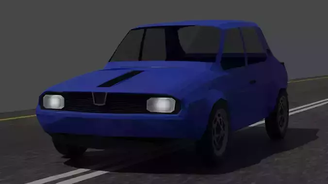 Renault 12 Low Poly 3d Model