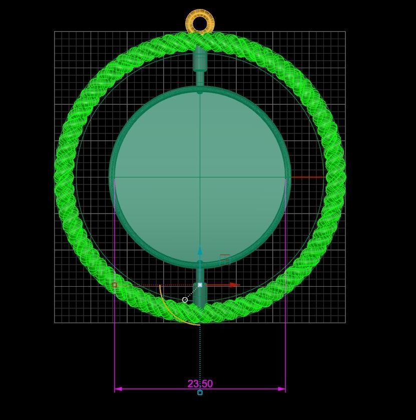 Rope  Spinning Memory Pendant 3D print model_4