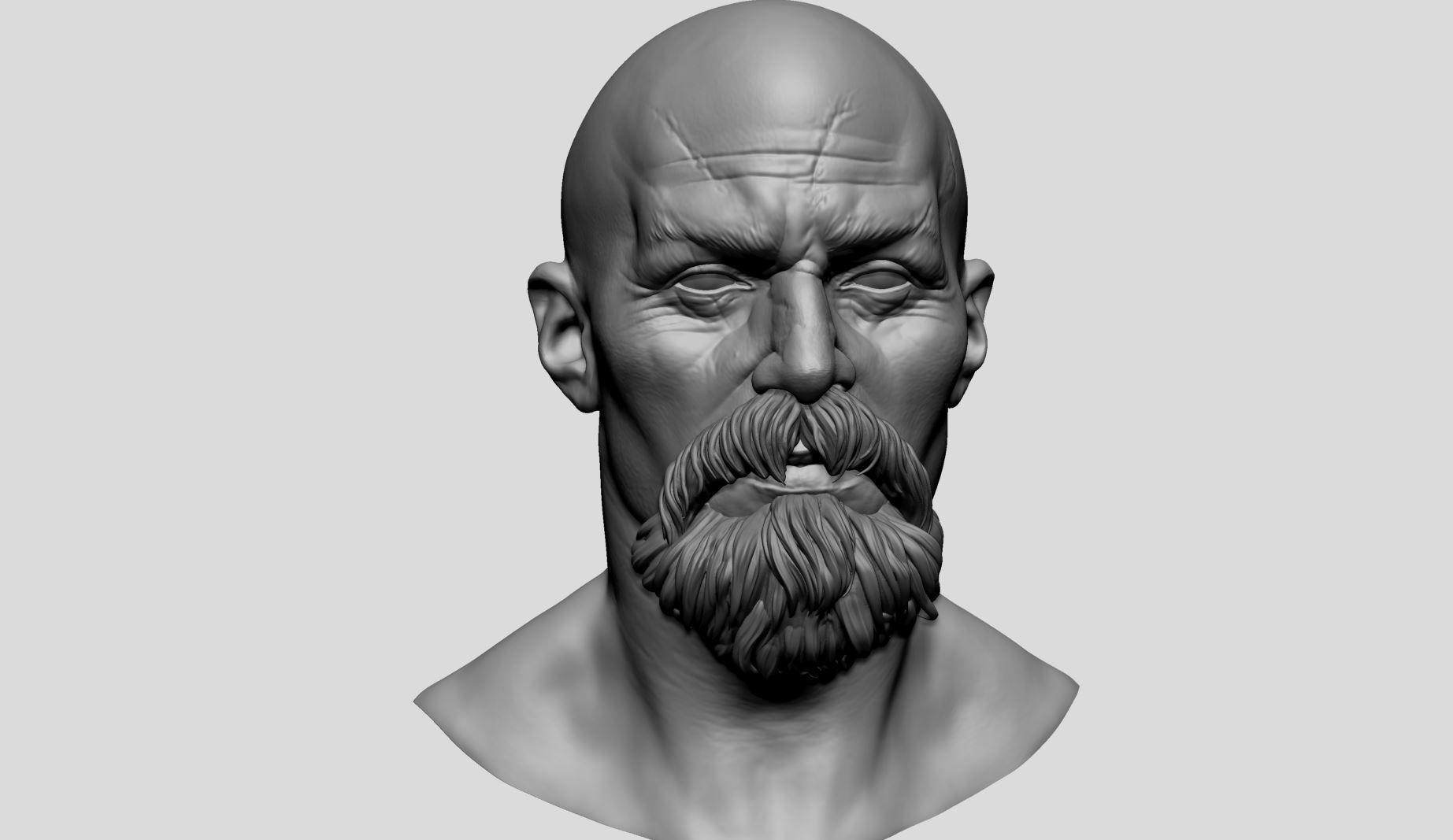 Male Head v8 3D model_7