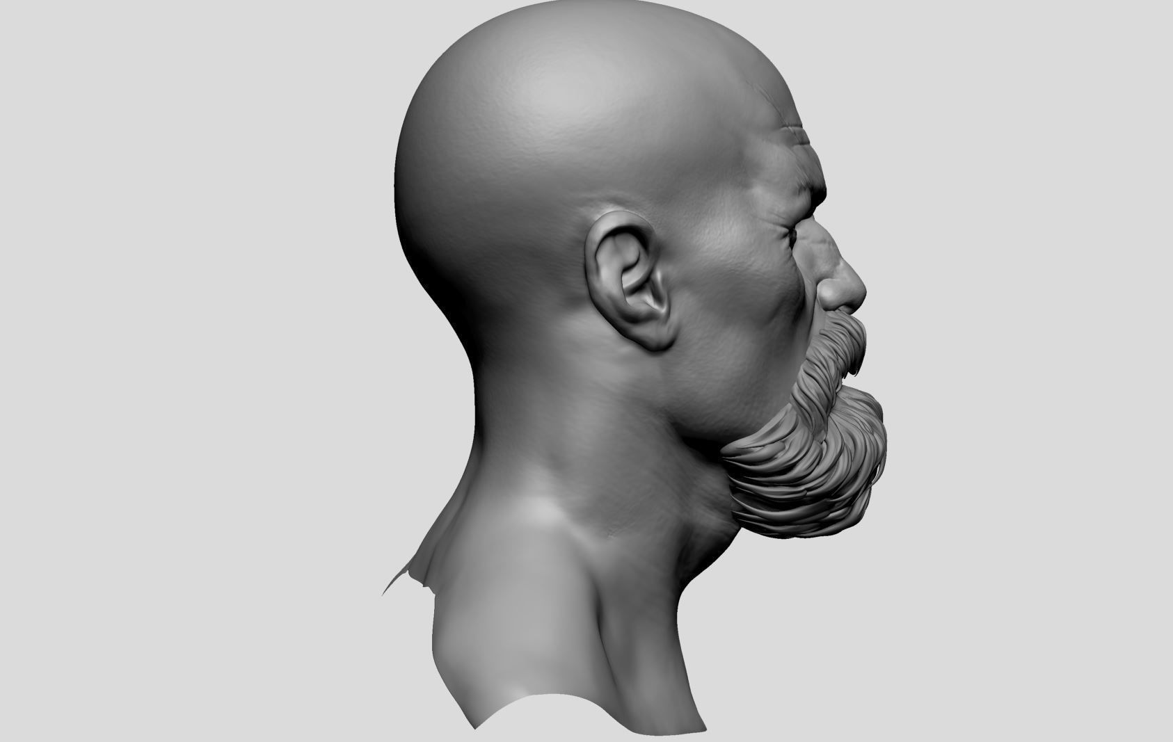 Male Head v8 3D model_3