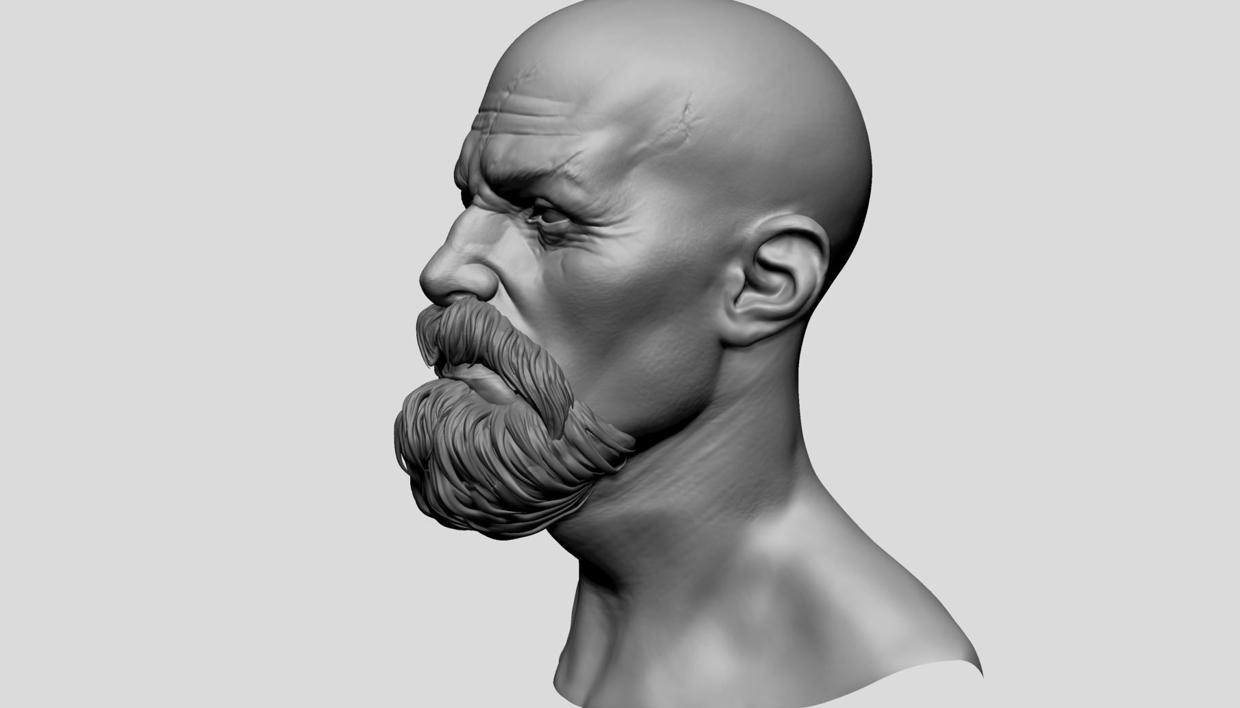 Male Head v8 3D model_6