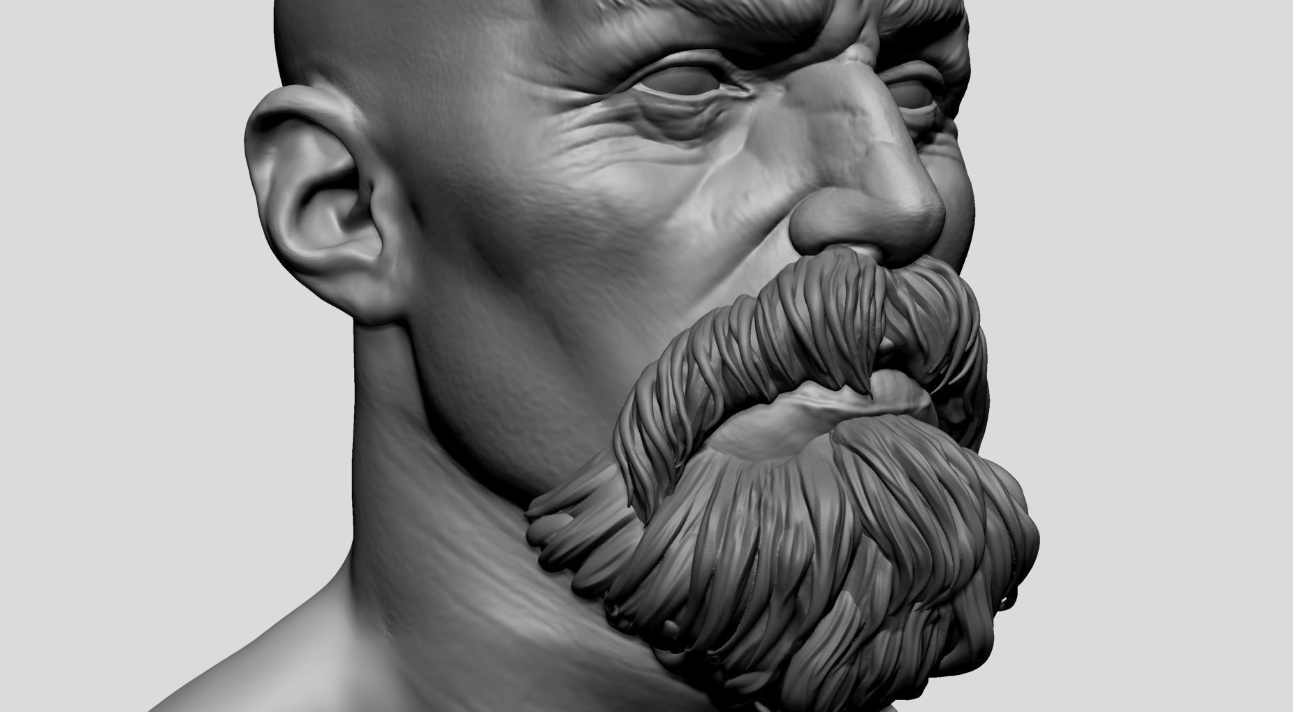 Male Head v8 3D model_10