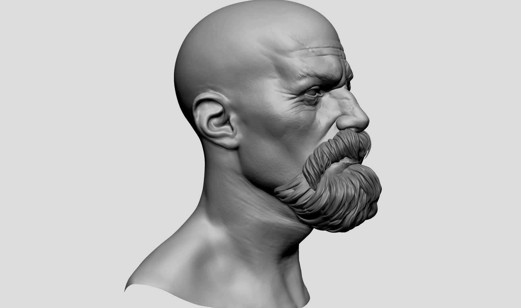 Male Head v8 3D model_2
