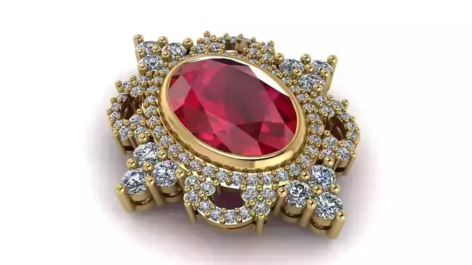 Antique brooch -   miracle brooch -  gold brooch 3d file