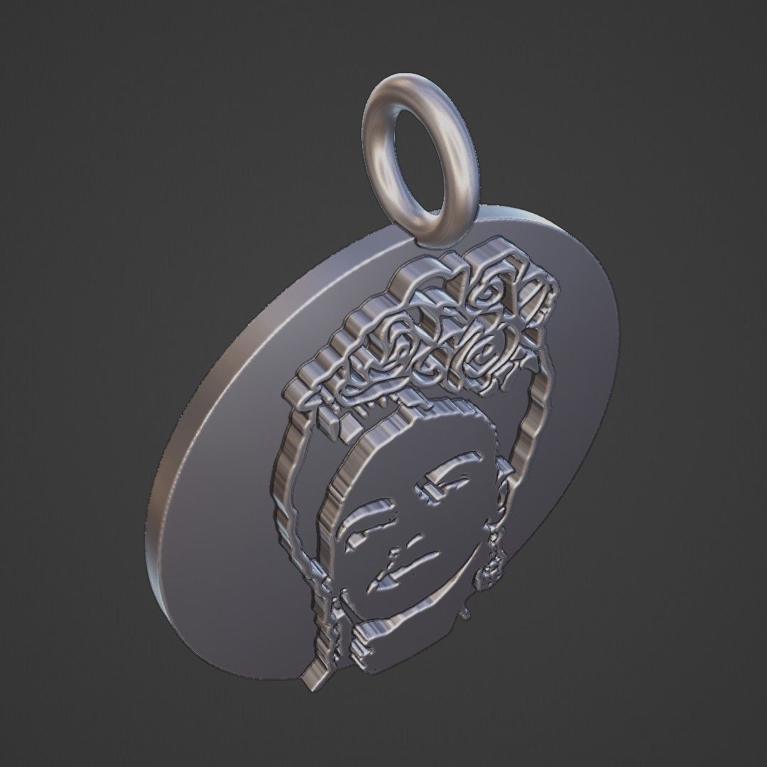 Frida pendant 3D print model_3