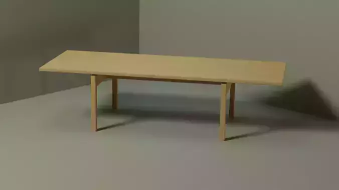 Stylised wooden table 3D model No 2