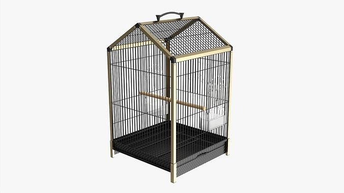 Bird travel cage carrier 3D model 2
