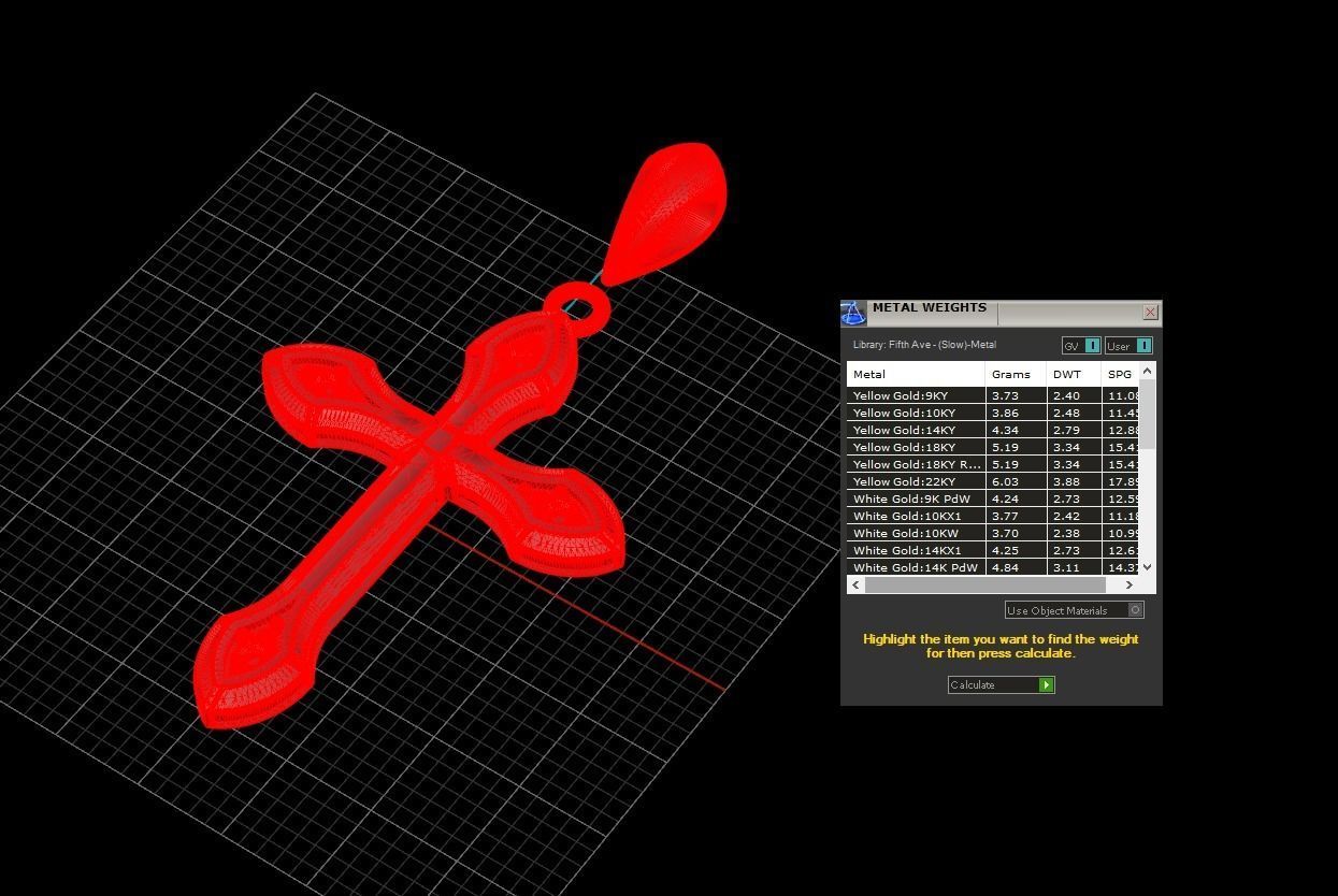 David Yurman Cross Pendant 3D print model_9