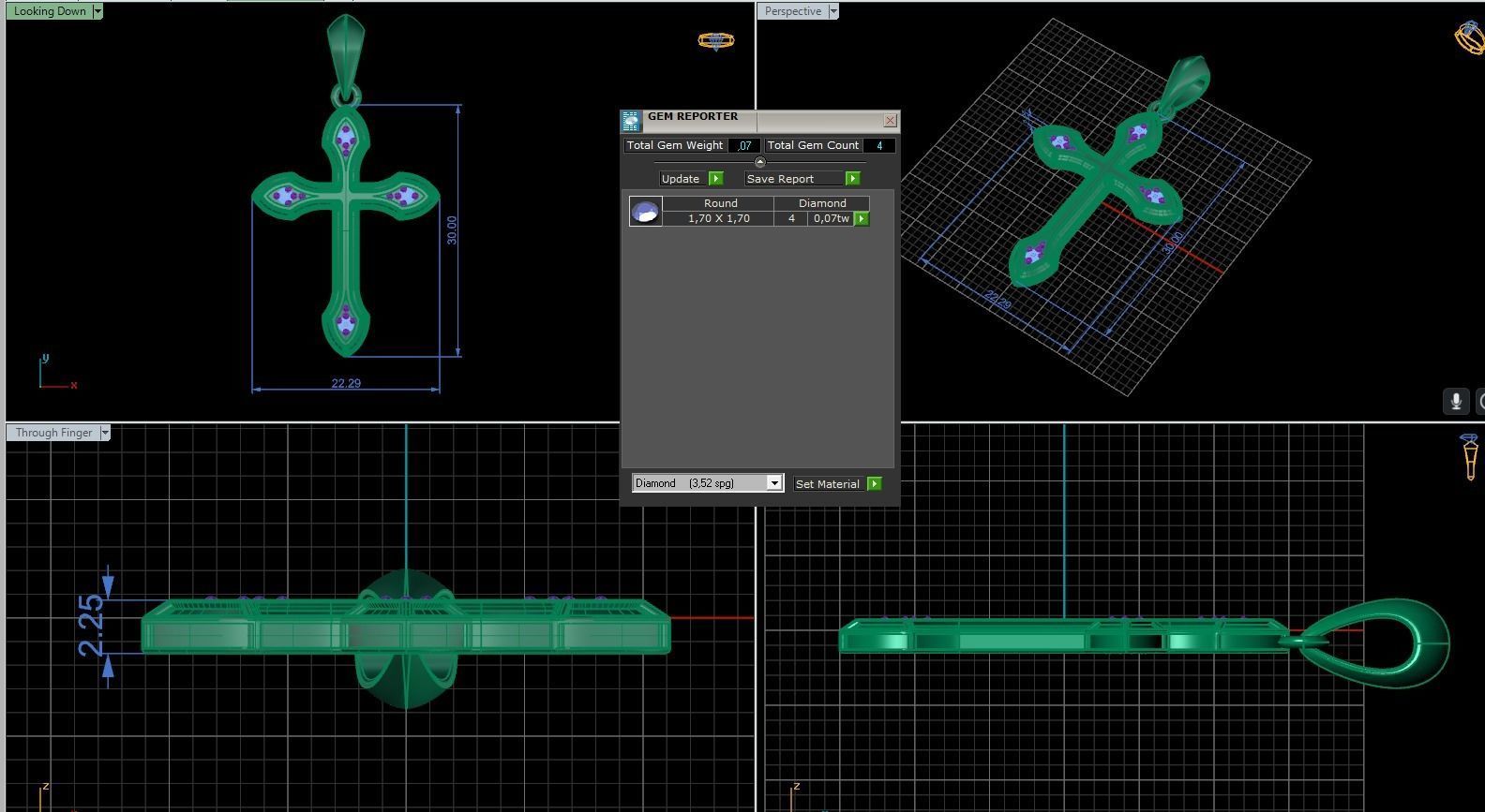 David Yurman Cross Pendant 3D print model_8