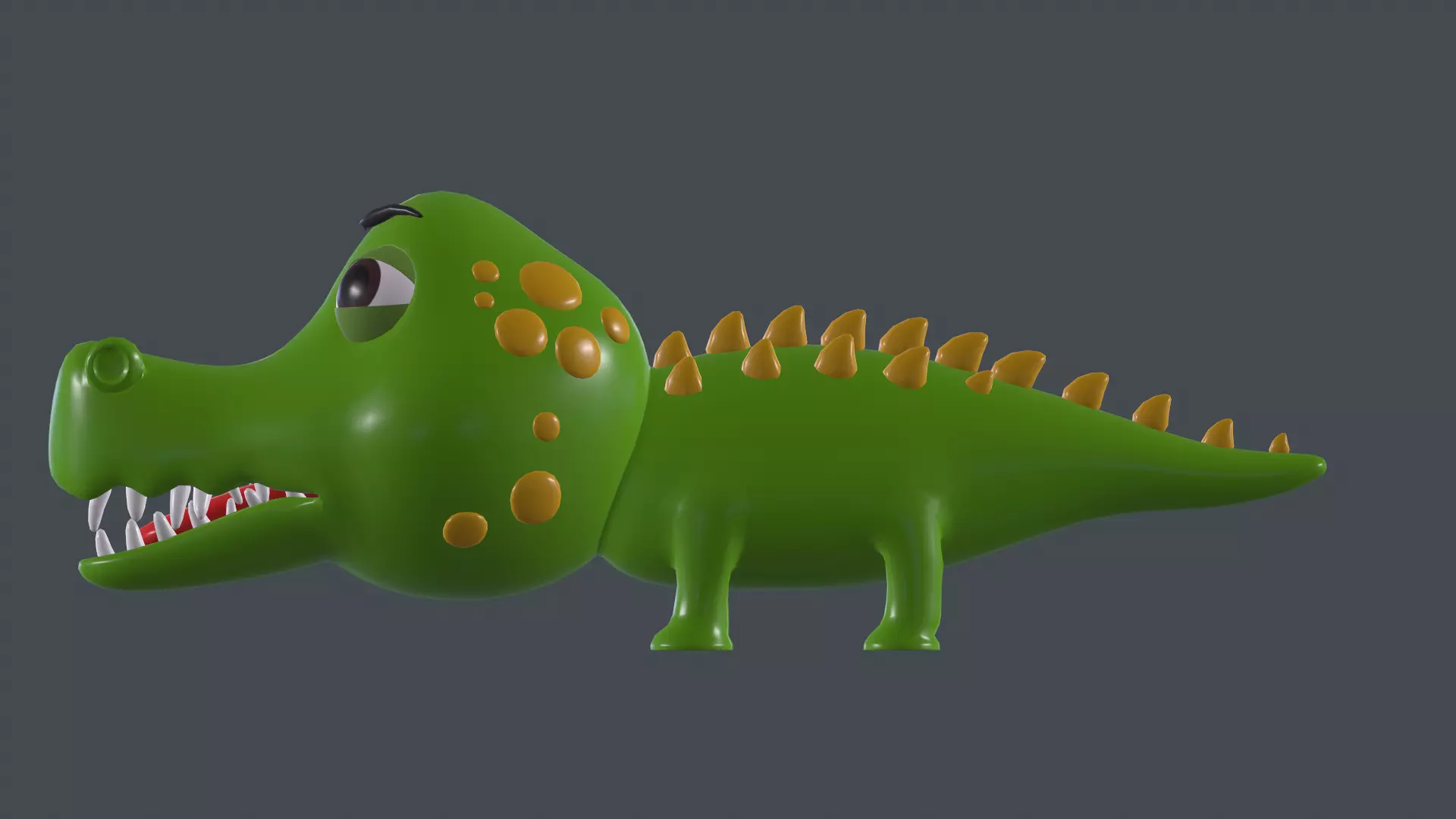 Alligator cartoon Rigged model Free low-poly 3D model