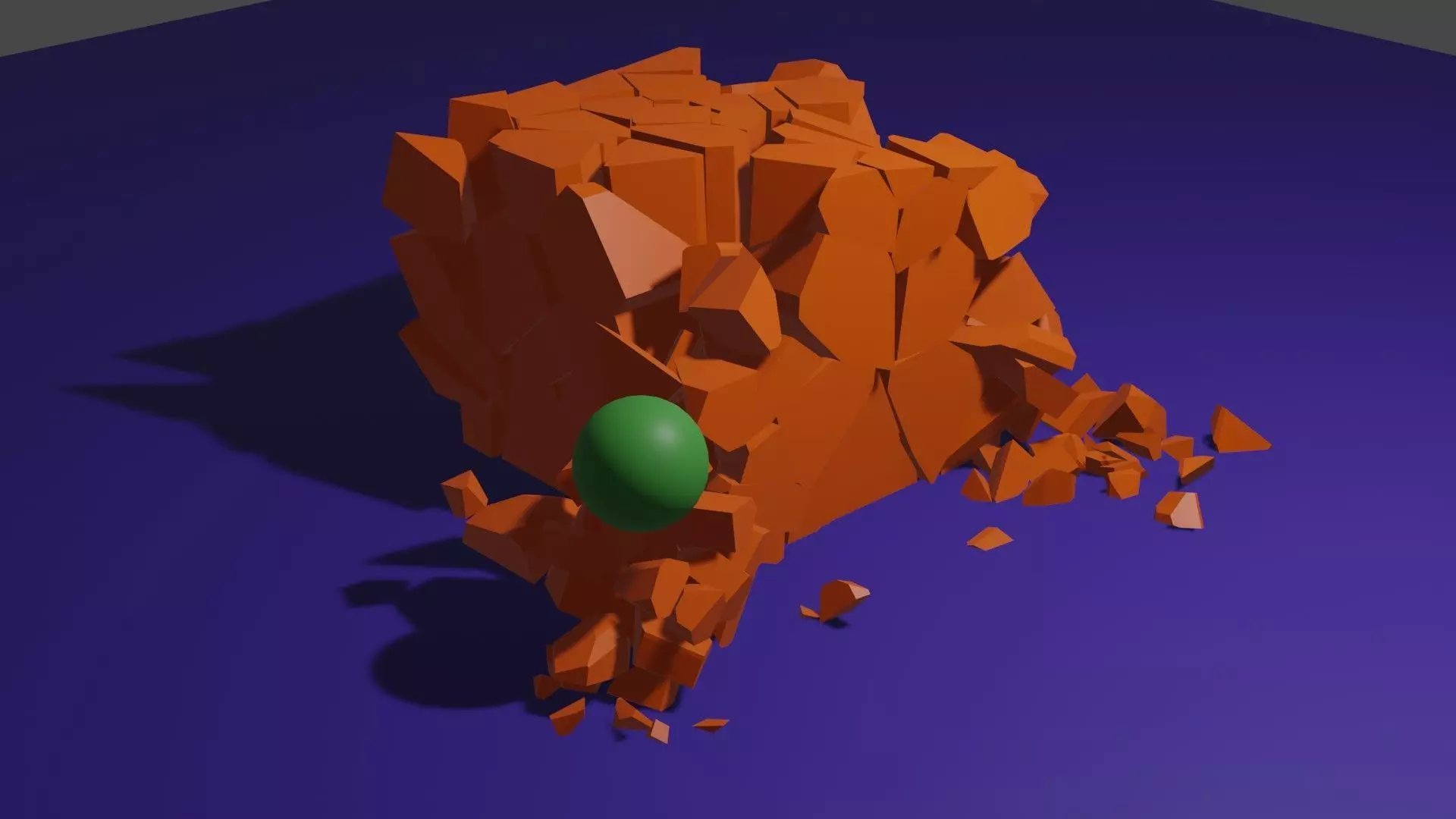 cube breaking animation 3D model_0