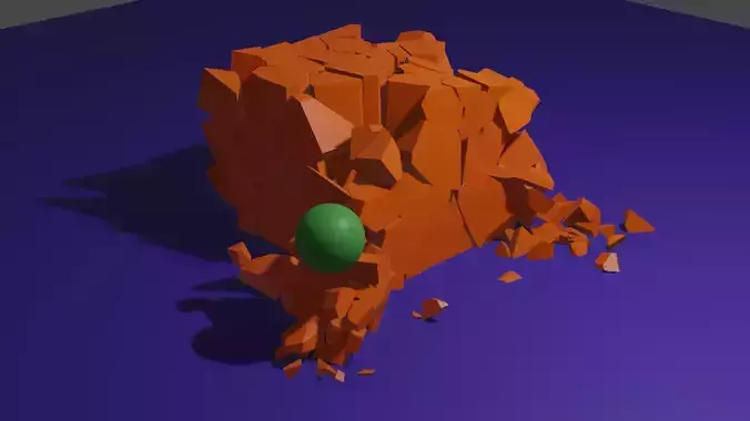 cube breaking animation 3D model