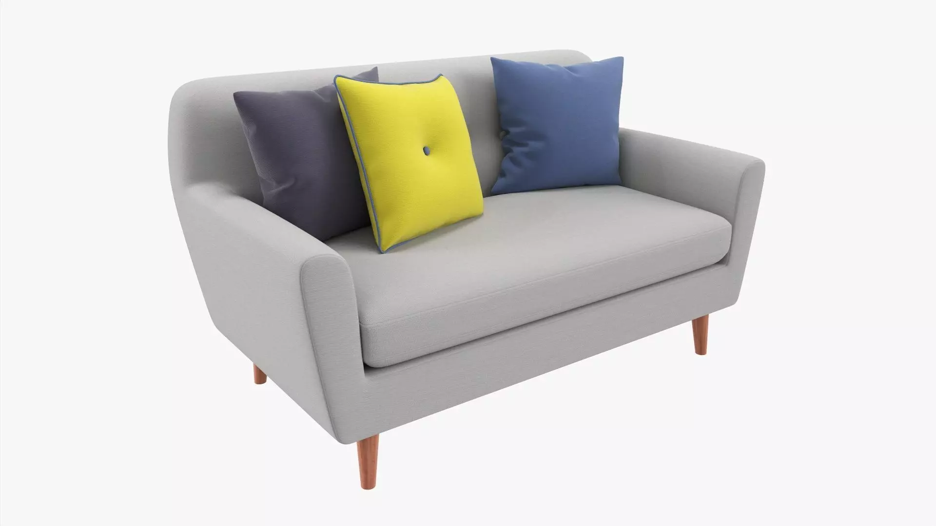 Modern 2-seat sofa with pillows 03 3D model_0