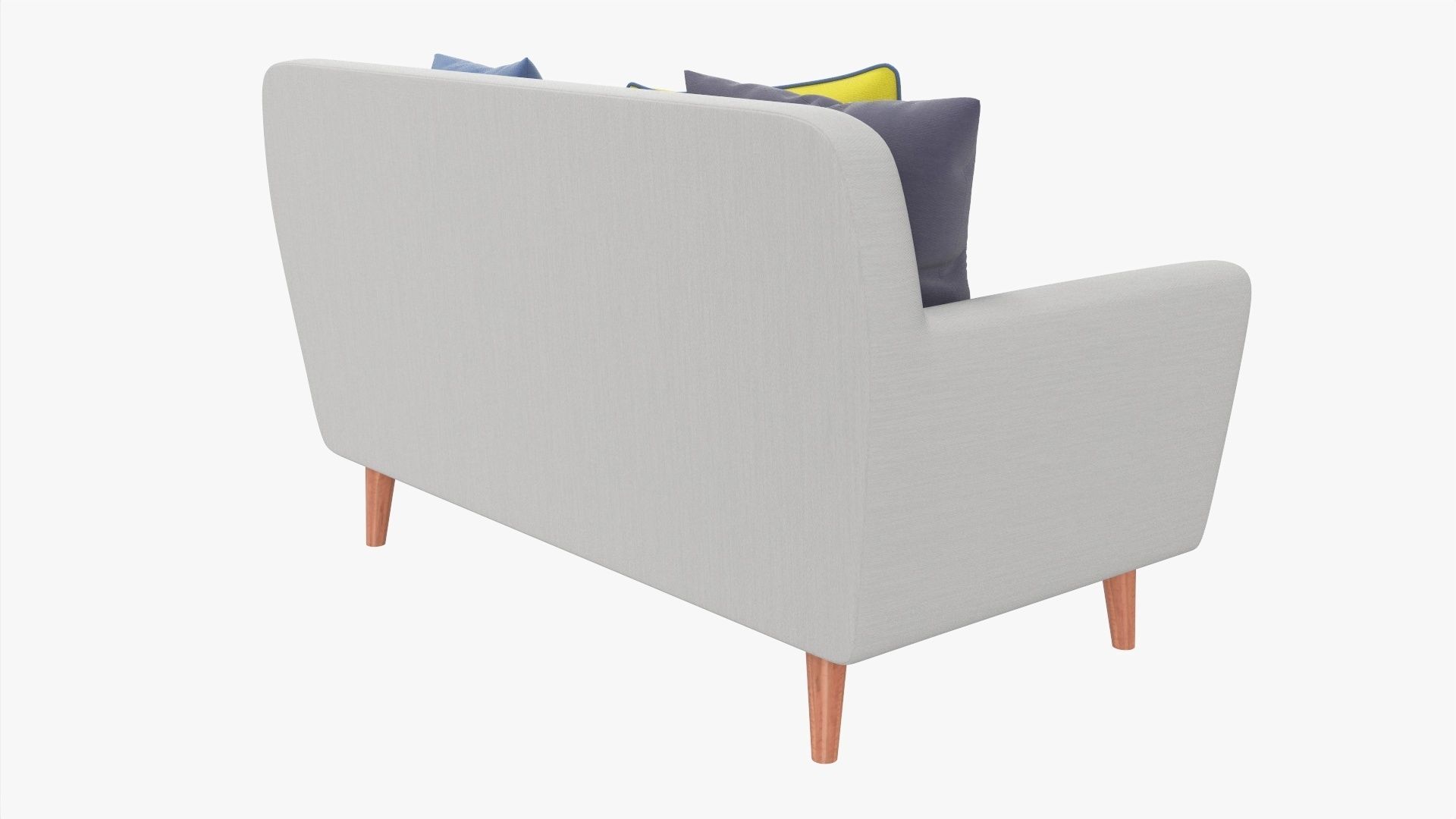 Modern 2-seat sofa with pillows 03 3D model_1