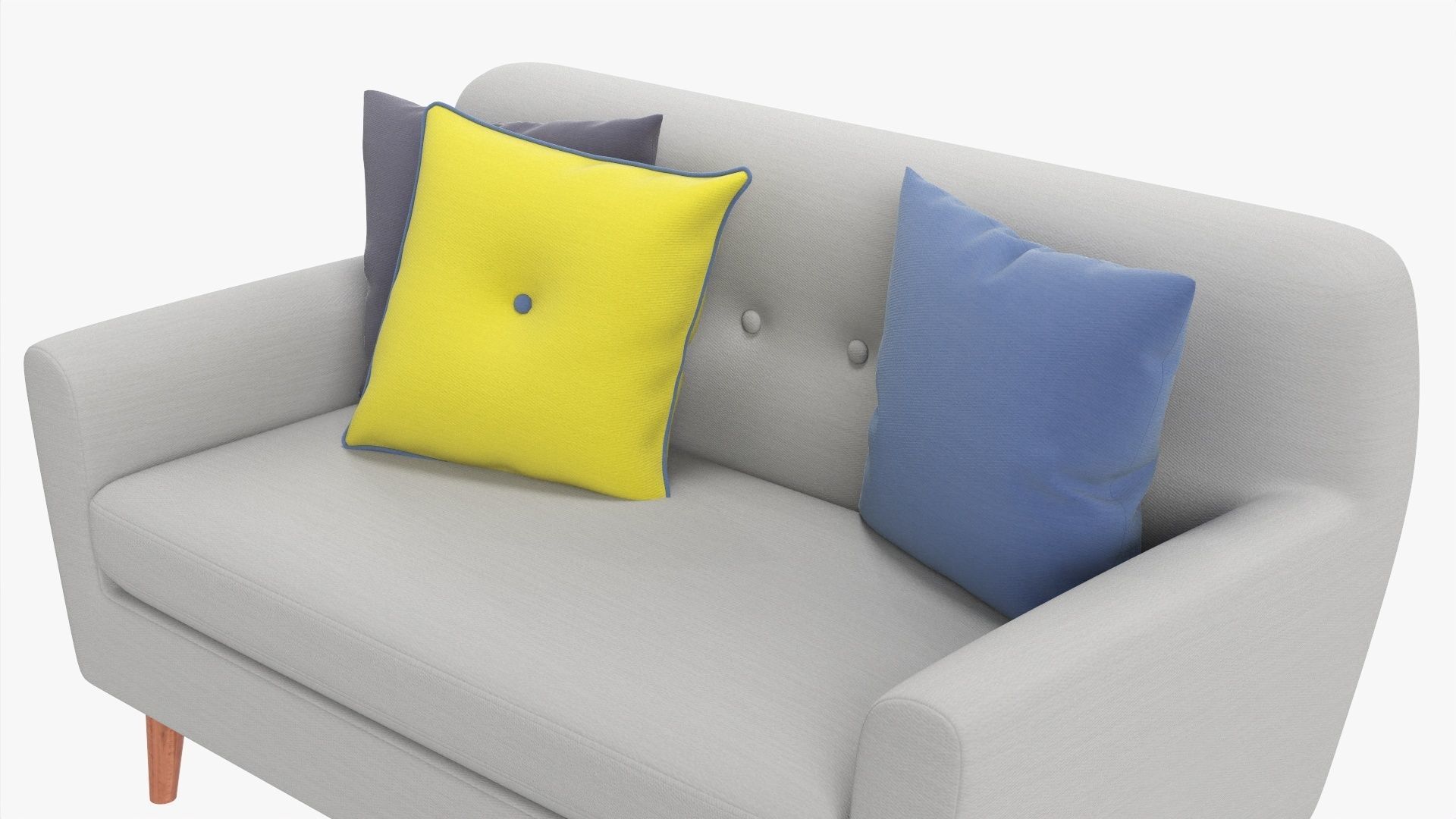 Modern 2-seat sofa with pillows 03 3D model_3