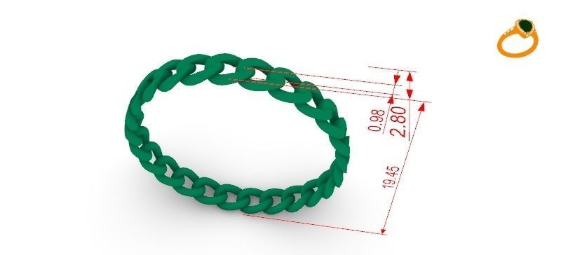 Chain Ring 3D print model_3