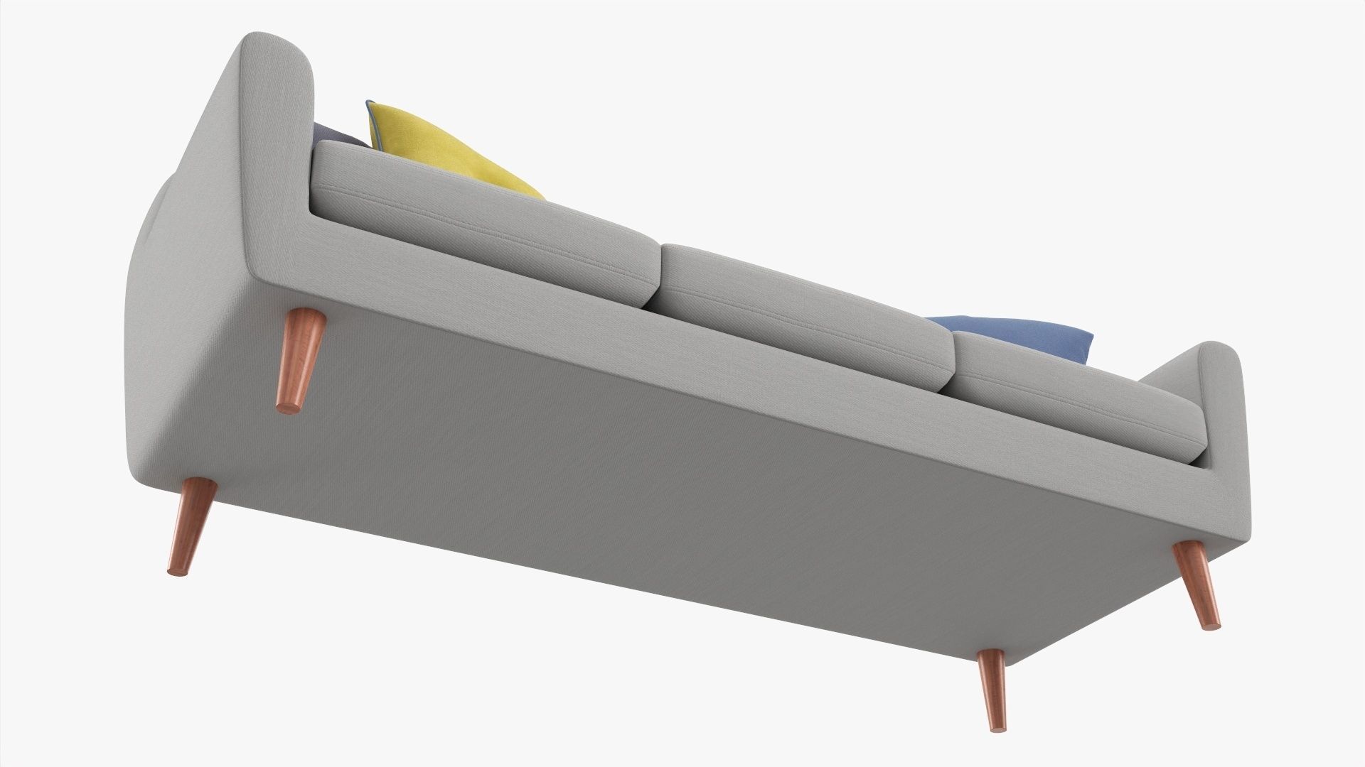 Modern 3-seat sofa with pillows 02 3D model_2