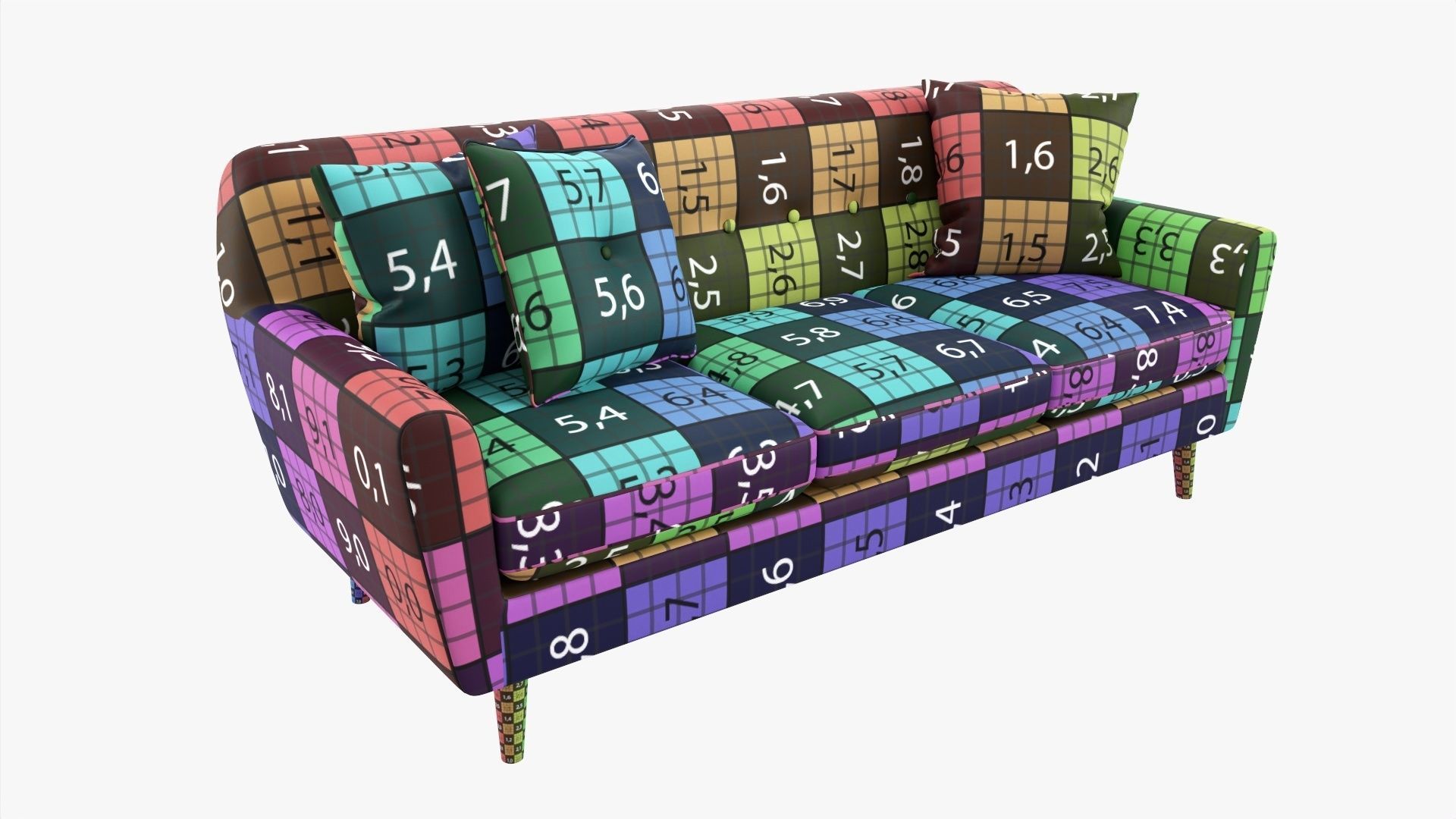 Modern 3-seat sofa with pillows 02 3D model_7