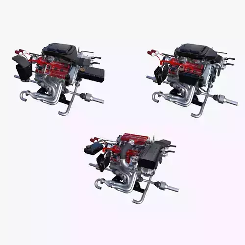 Italian V8 Engine and Internals Pack 3D model