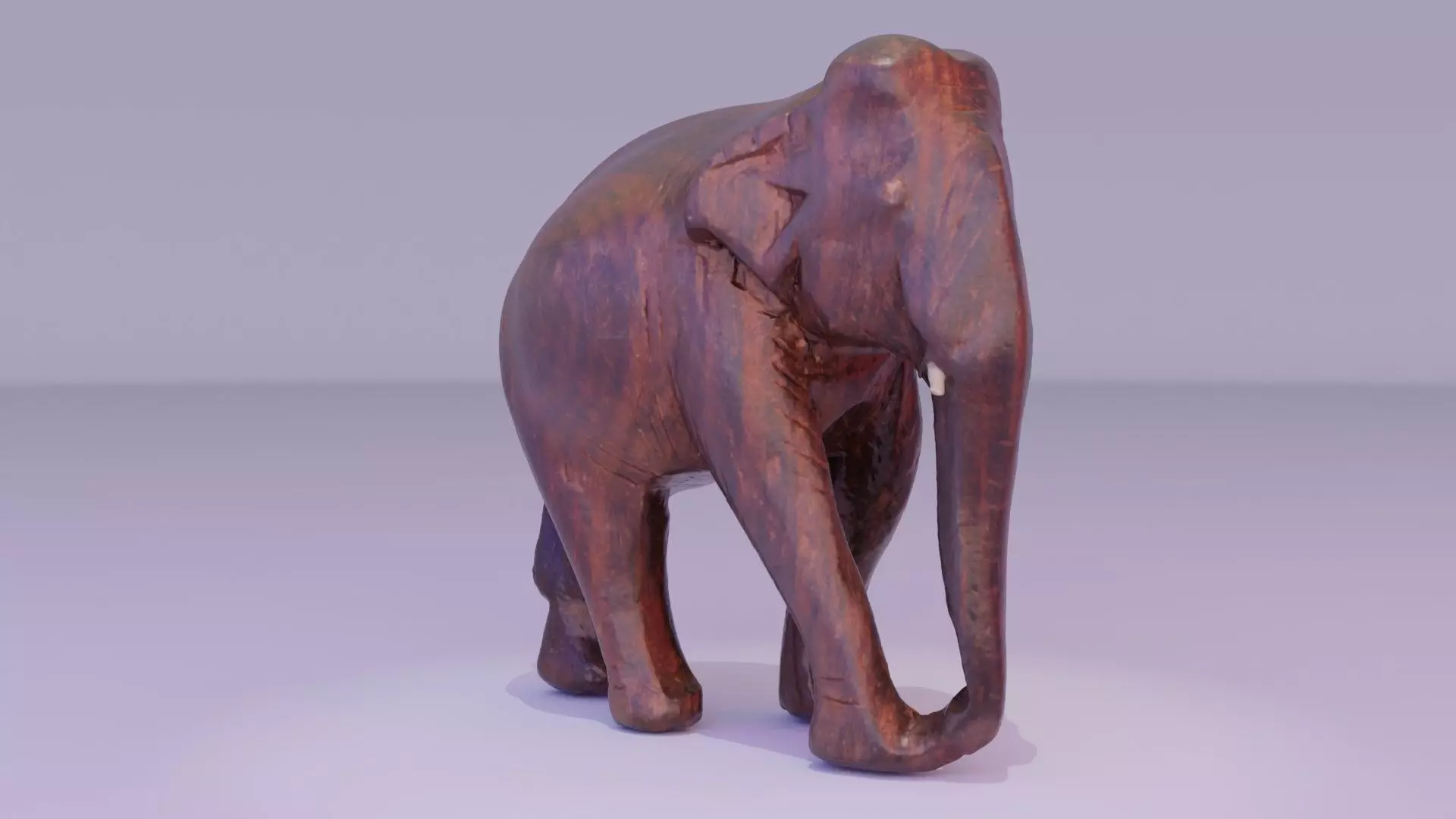 Elephant wood handmade sculpture 01 high-poly 3D model