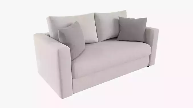 Modern sofa 2-seat with pillows 01 3D model