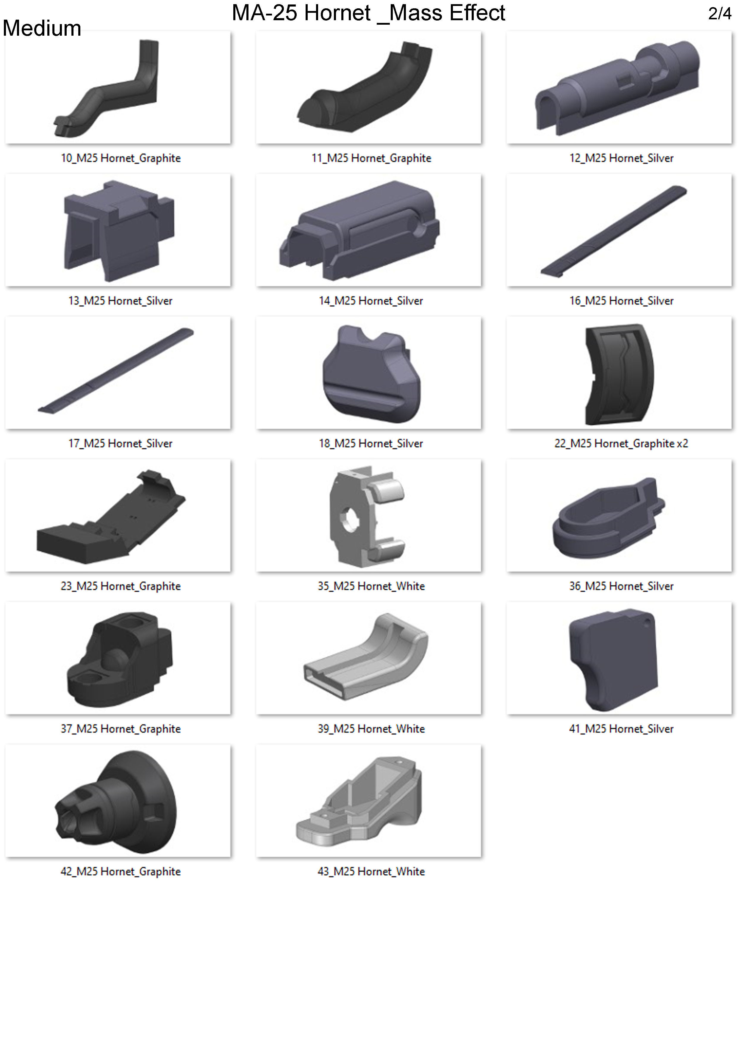 M-25 Hornet - Mass Effect - Printable 3d model - STL 3D print model_12