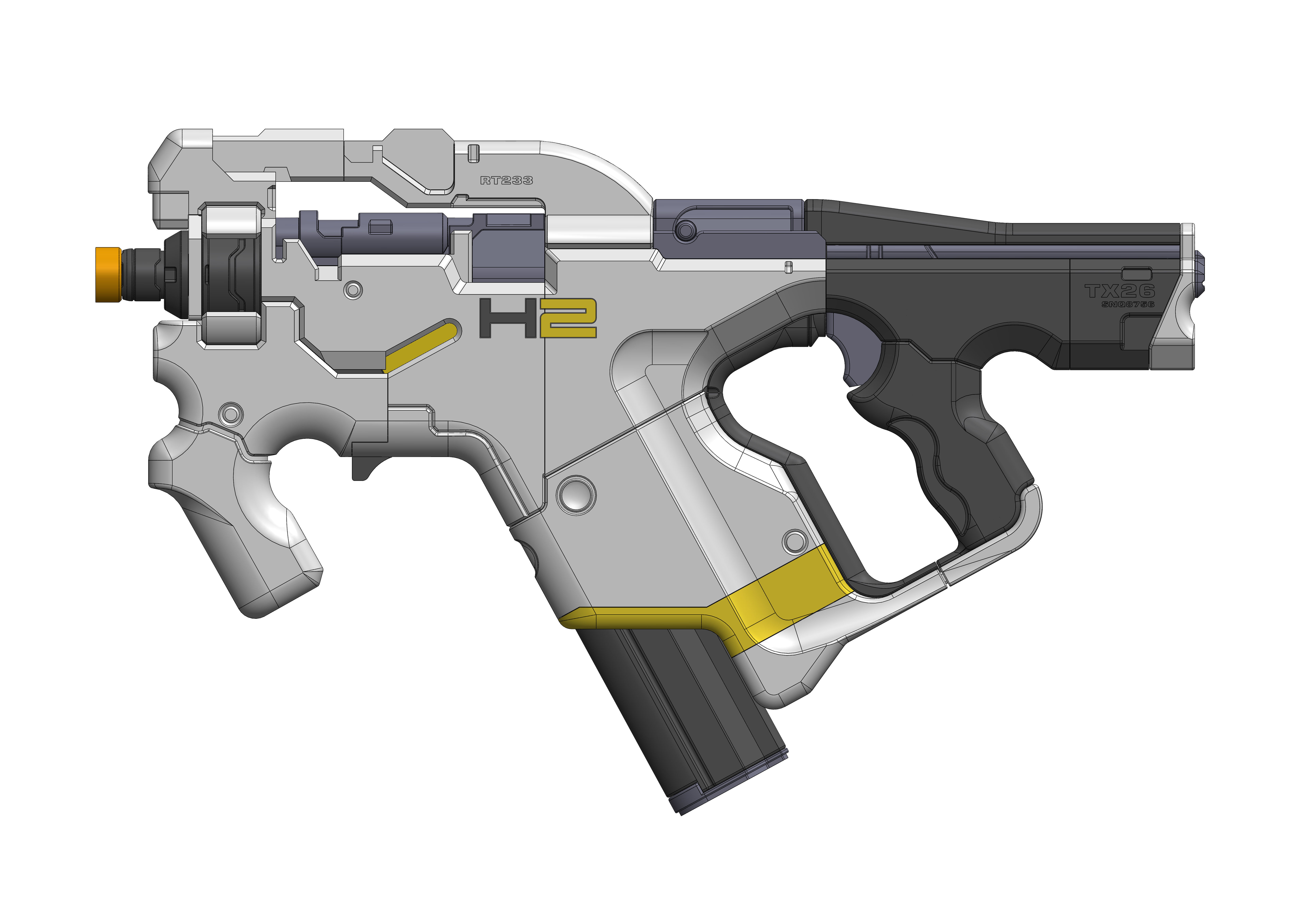 M-25 Hornet - Mass Effect - Printable 3d model - STL 3D print model_8