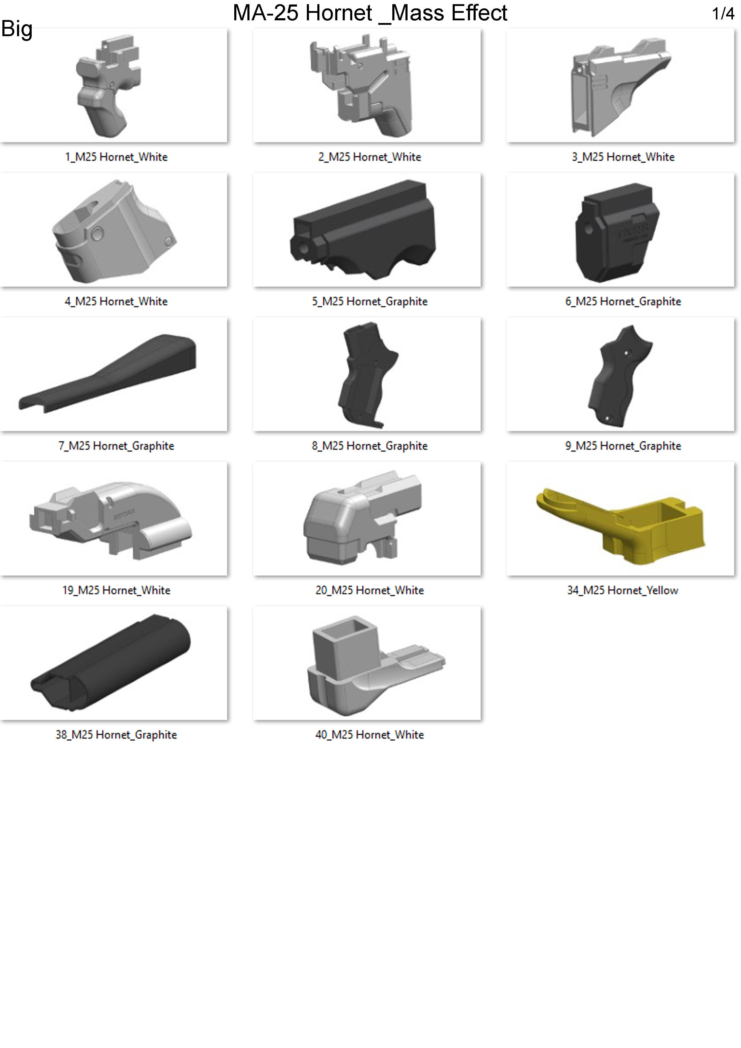 M-25 Hornet - Mass Effect - Printable 3d model - STL 3D print model_11