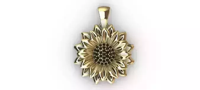 Sun Flower Pendant 3D print model Sun Flower Pendant 3D print model