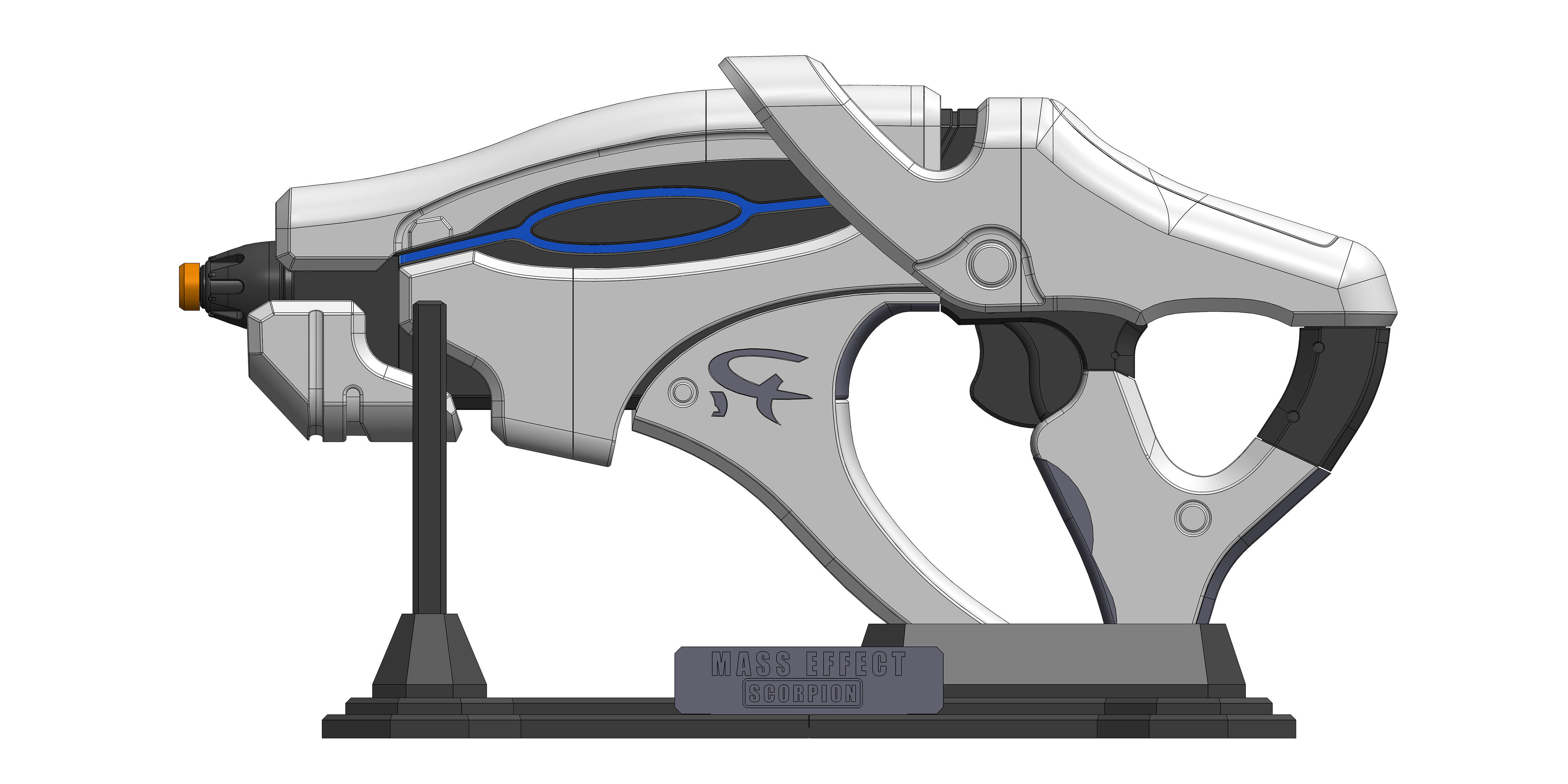 Scorpion Blaster - Mass Effect - Printable 3d model - STL 3D print model_9