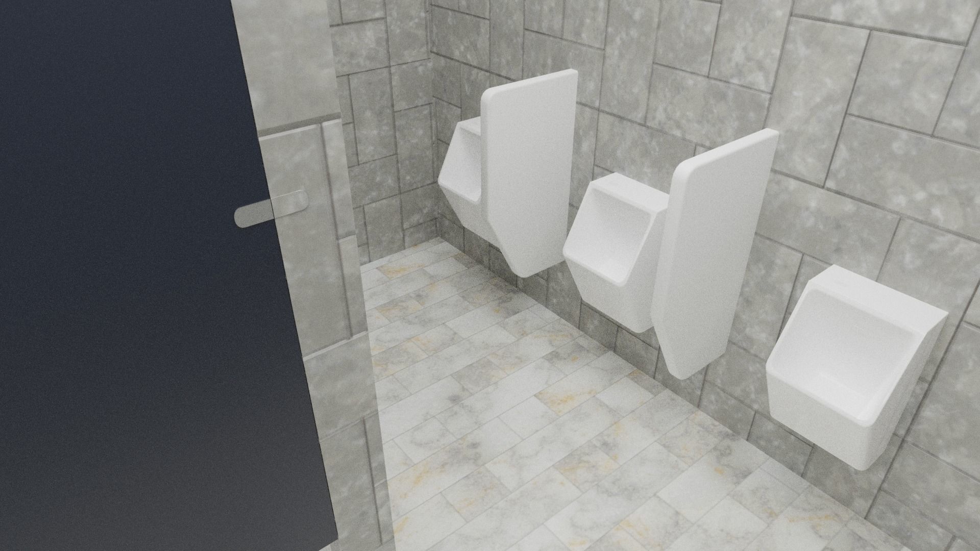 LOWPOLY AND PBR RESTROOM TOILLET 3D MODEL Low-poly 3D model_6