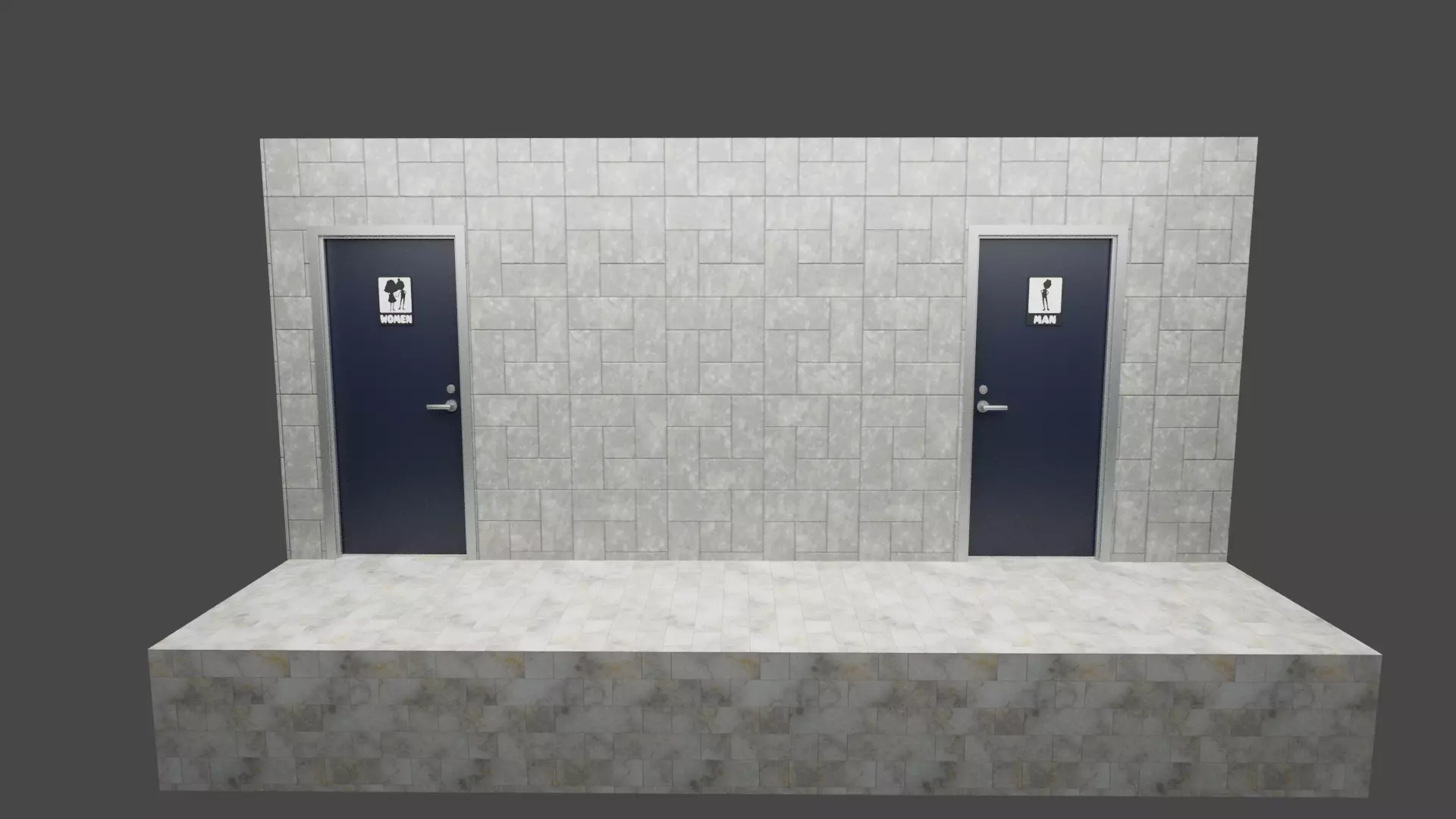 LOWPOLY AND PBR RESTROOM TOILLET 3D MODEL Low-poly 3D model_0