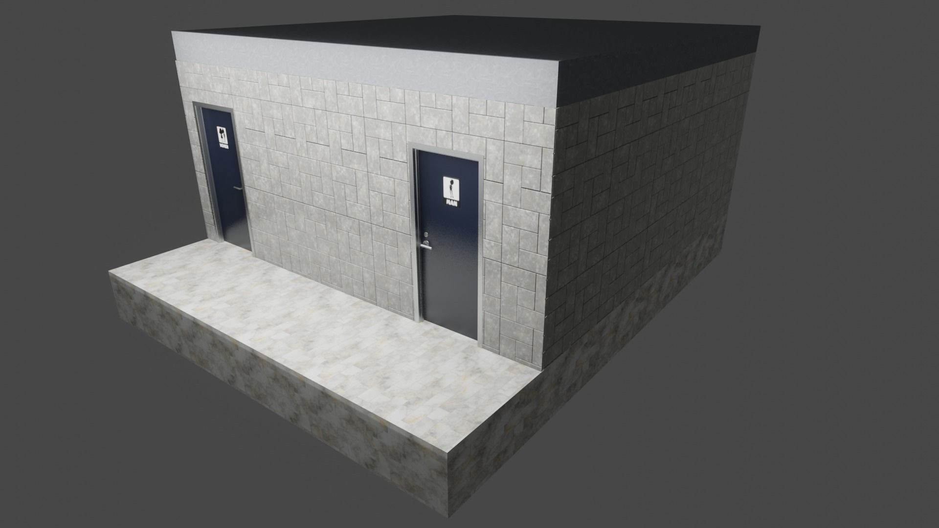 LOWPOLY AND PBR RESTROOM TOILLET 3D MODEL Low-poly 3D model_10