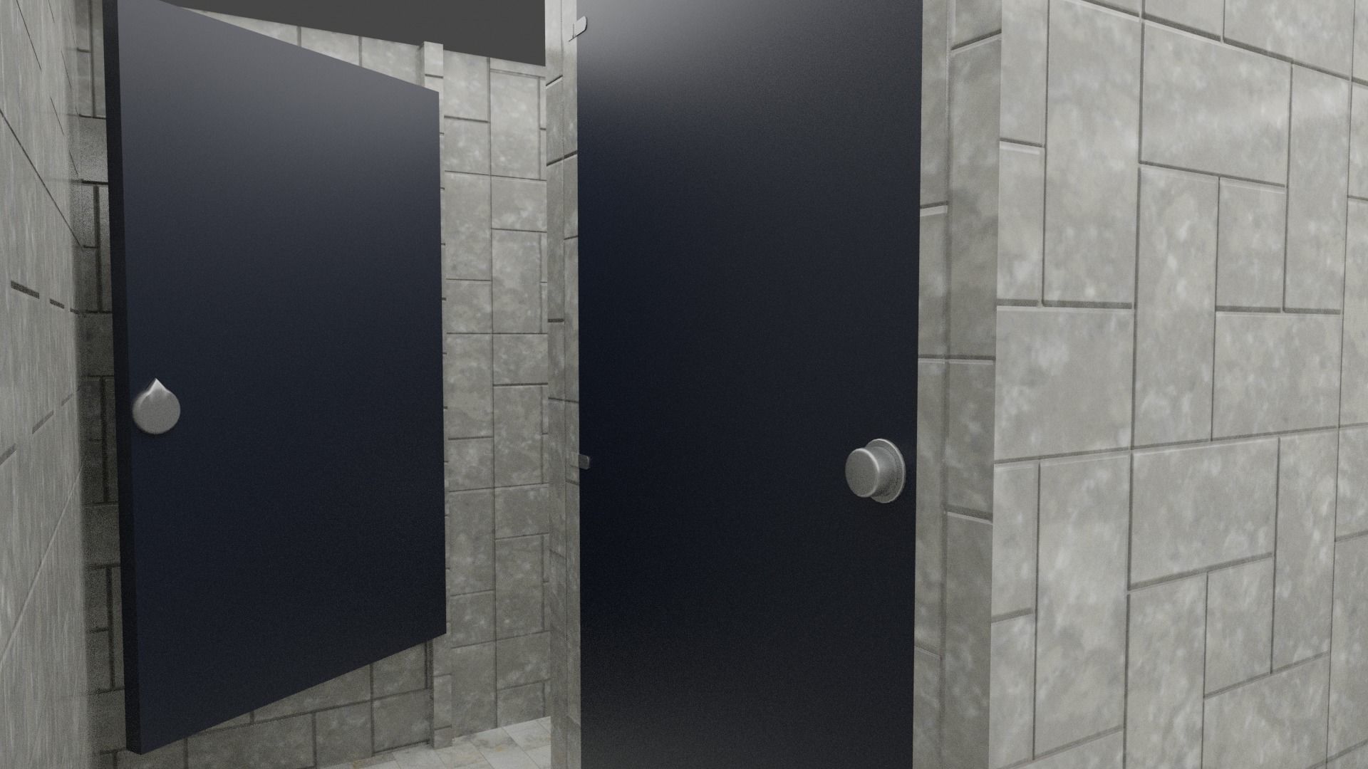 LOWPOLY AND PBR RESTROOM TOILLET 3D MODEL Low-poly 3D model_11