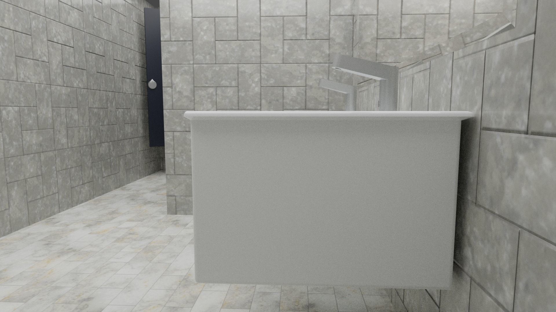 LOWPOLY AND PBR RESTROOM TOILLET 3D MODEL Low-poly 3D model_8