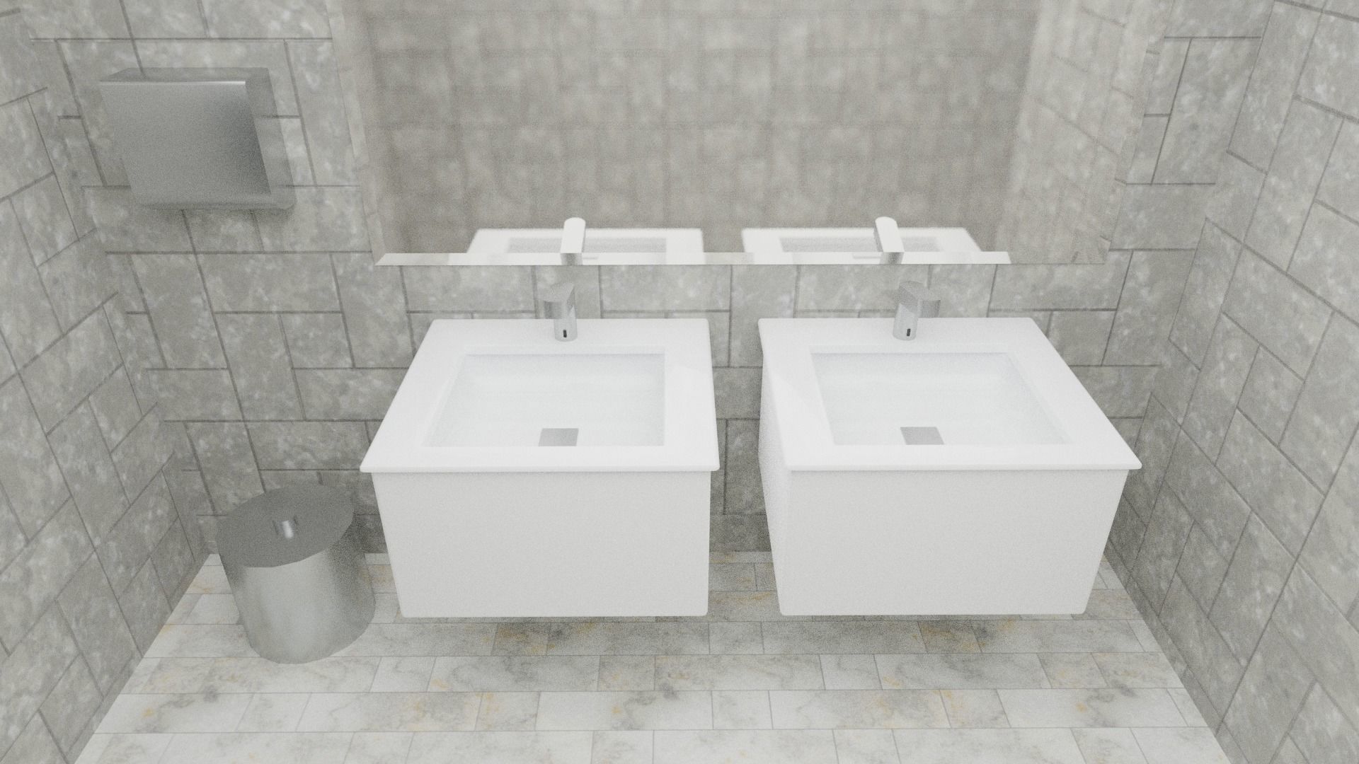 LOWPOLY AND PBR RESTROOM TOILLET 3D MODEL Low-poly 3D model_7