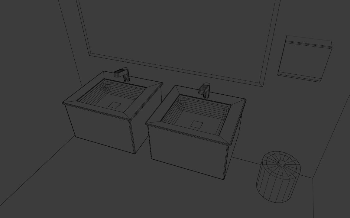 LOWPOLY AND PBR RESTROOM TOILLET 3D MODEL Low-poly 3D model_17