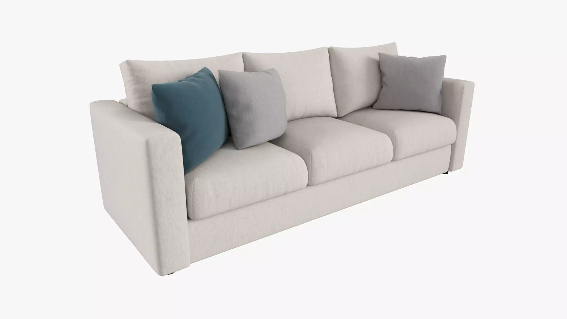 Modern sofa 3-seat with pillows 01 3D model_0