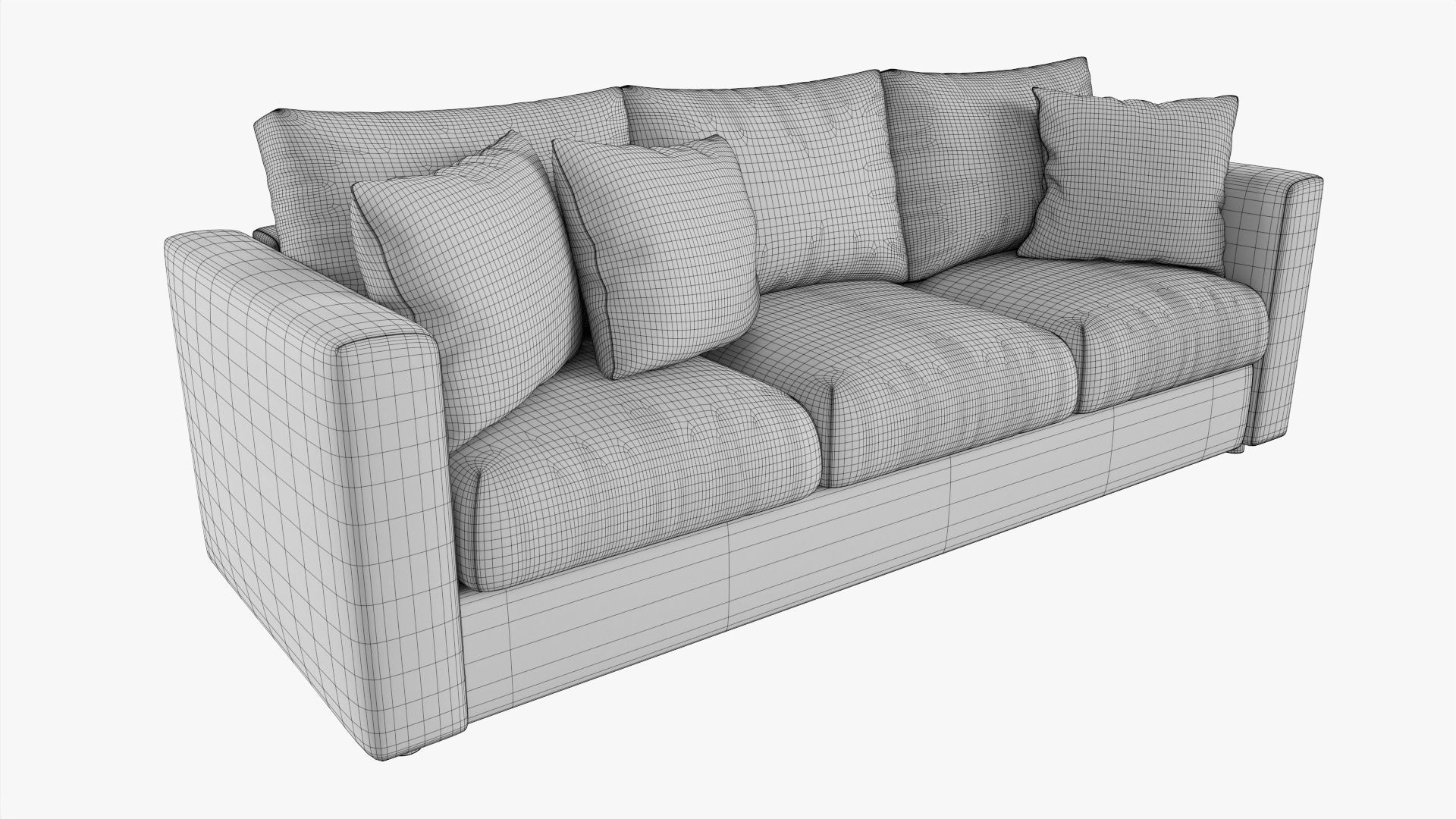 Modern sofa 3-seat with pillows 01 3D model_6