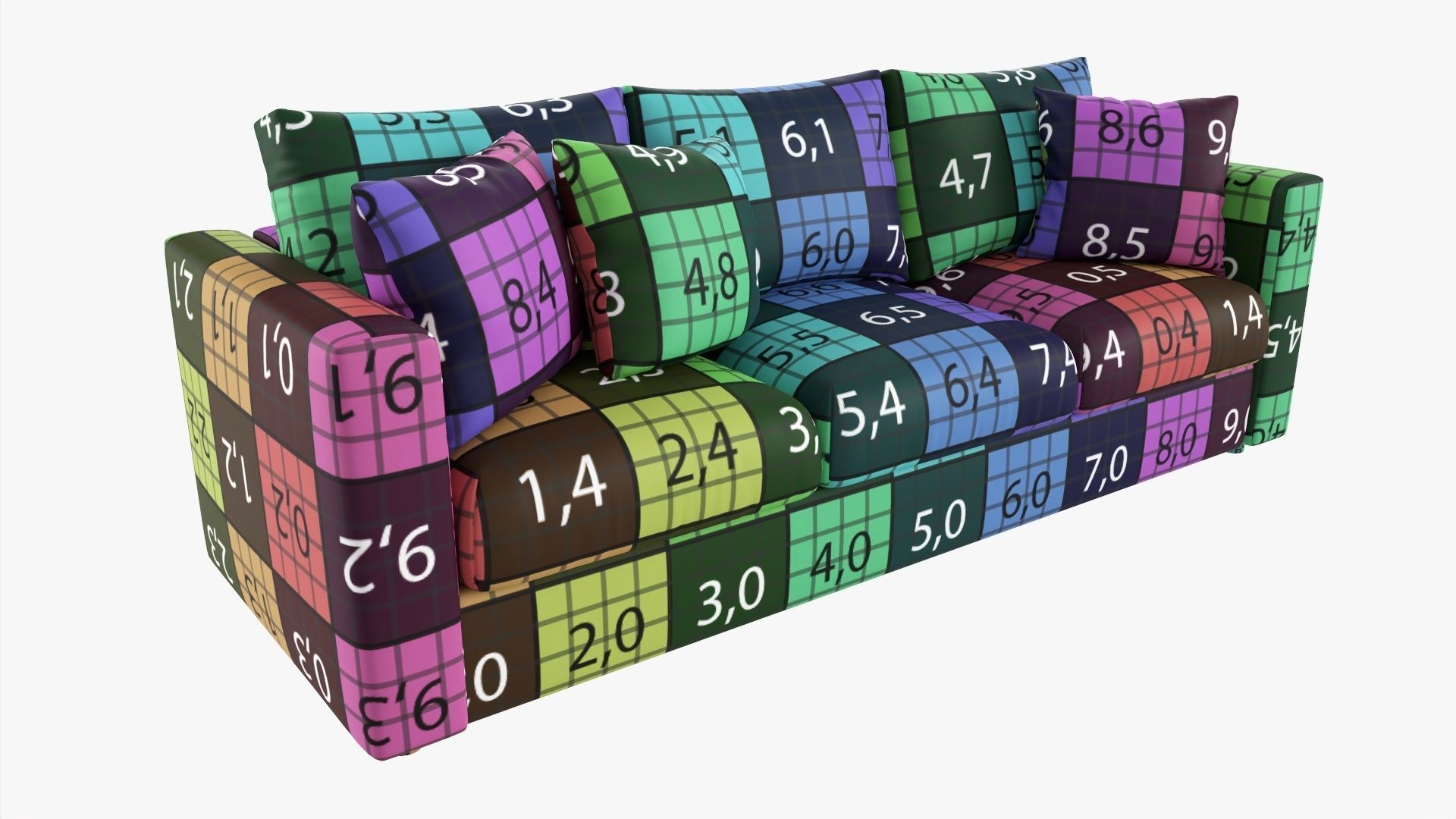 Modern sofa 3-seat with pillows 01 3D model_7