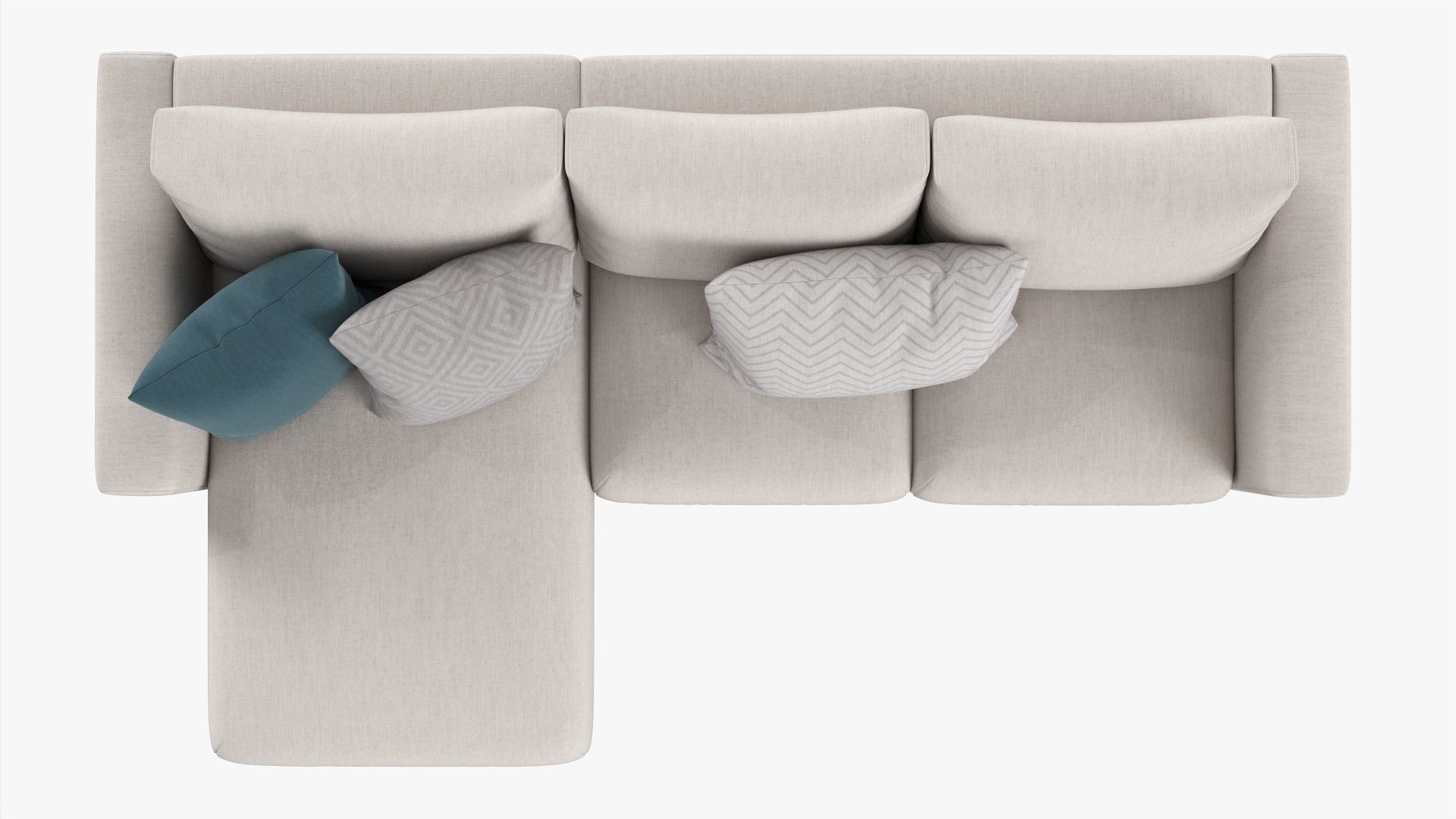 Modern sofa with chaise longue 3D model_4